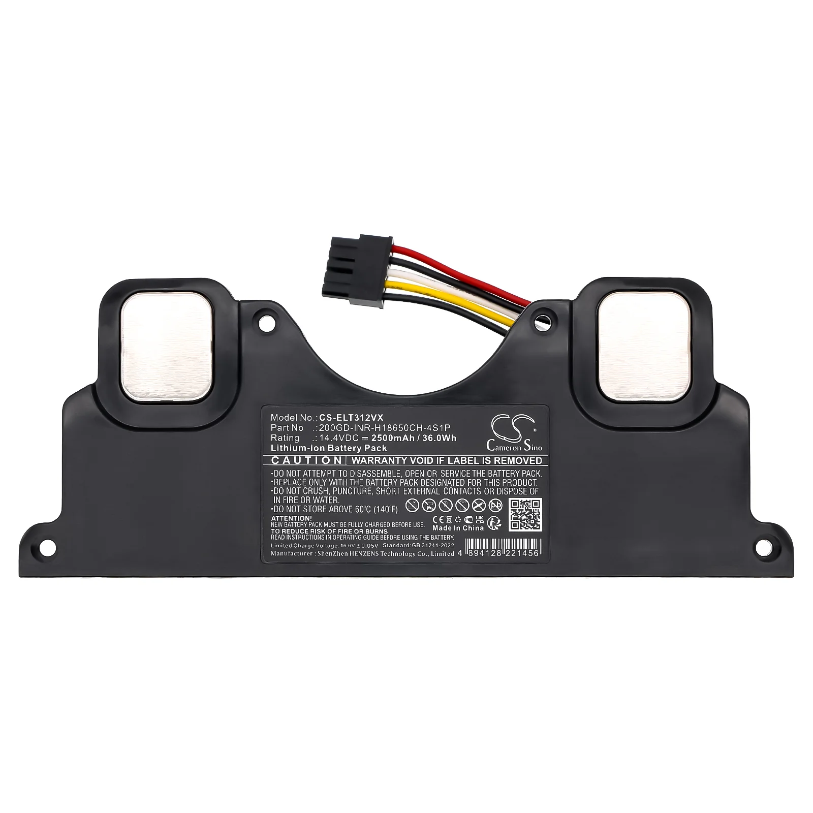 CS-ELT312VX : Battery for Electrolux EFP31312, EFR31223, EP31-15GYA and others - Replaces Electrolux 200GD-INR-H18650CH-4S1P - Image 4