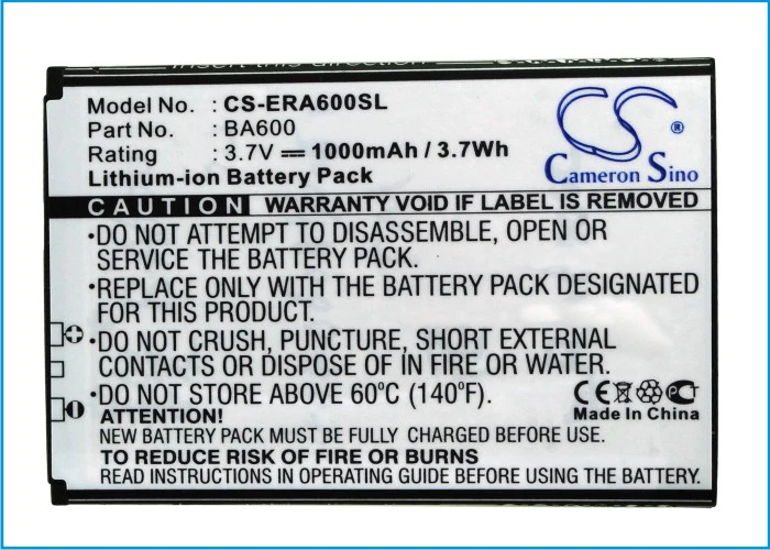 CS-ERA600SL : Battery for Sony Ericsson Xperia U, ST25, ST25i and others - Replaces Sony Ericsson BA600 - Image 5