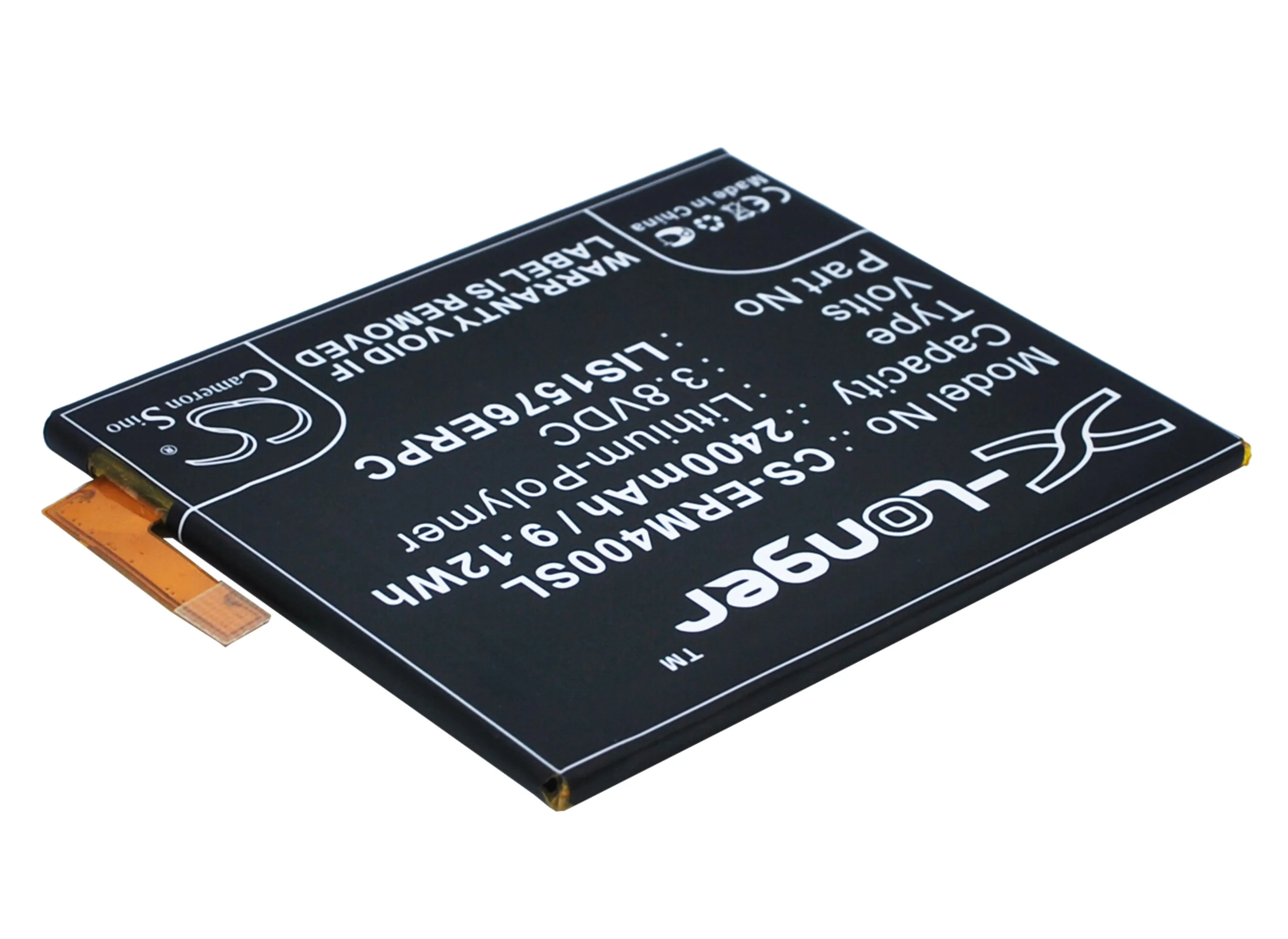 CS-ERM400SL : Battery for Sony Ericsson Xperia M4, Xperia M4 Aqua Dual LTE, E2363 and others - Replaces Sony Ericsson LIS1576ERPC, AGPB014-A001 - Image 3