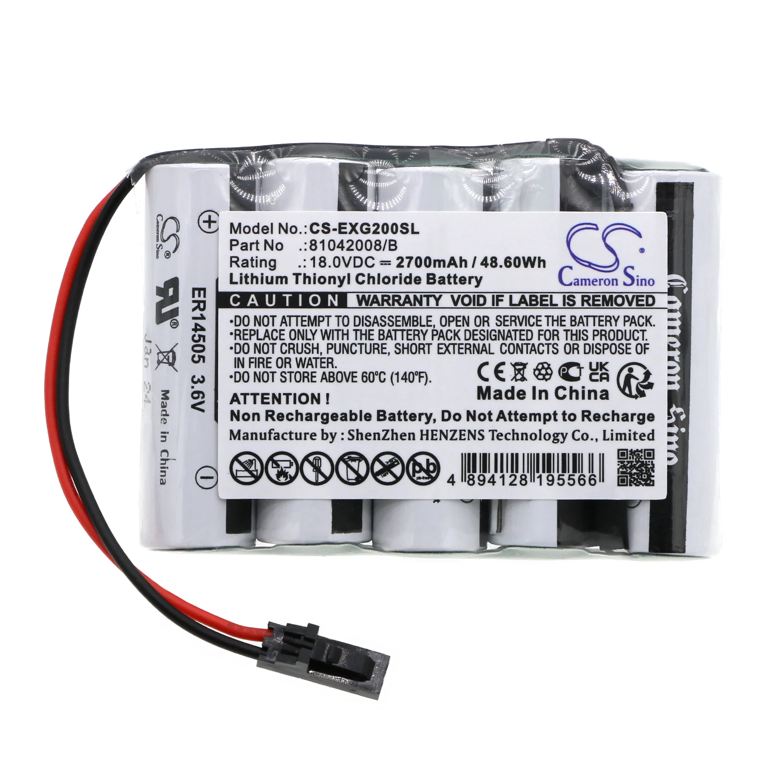CS-EXG200SL : Battery for Exogen 2000+ Bone Healing System - Replaces Exogen 81042008/B, OM0051, TL-5275 - Image 3