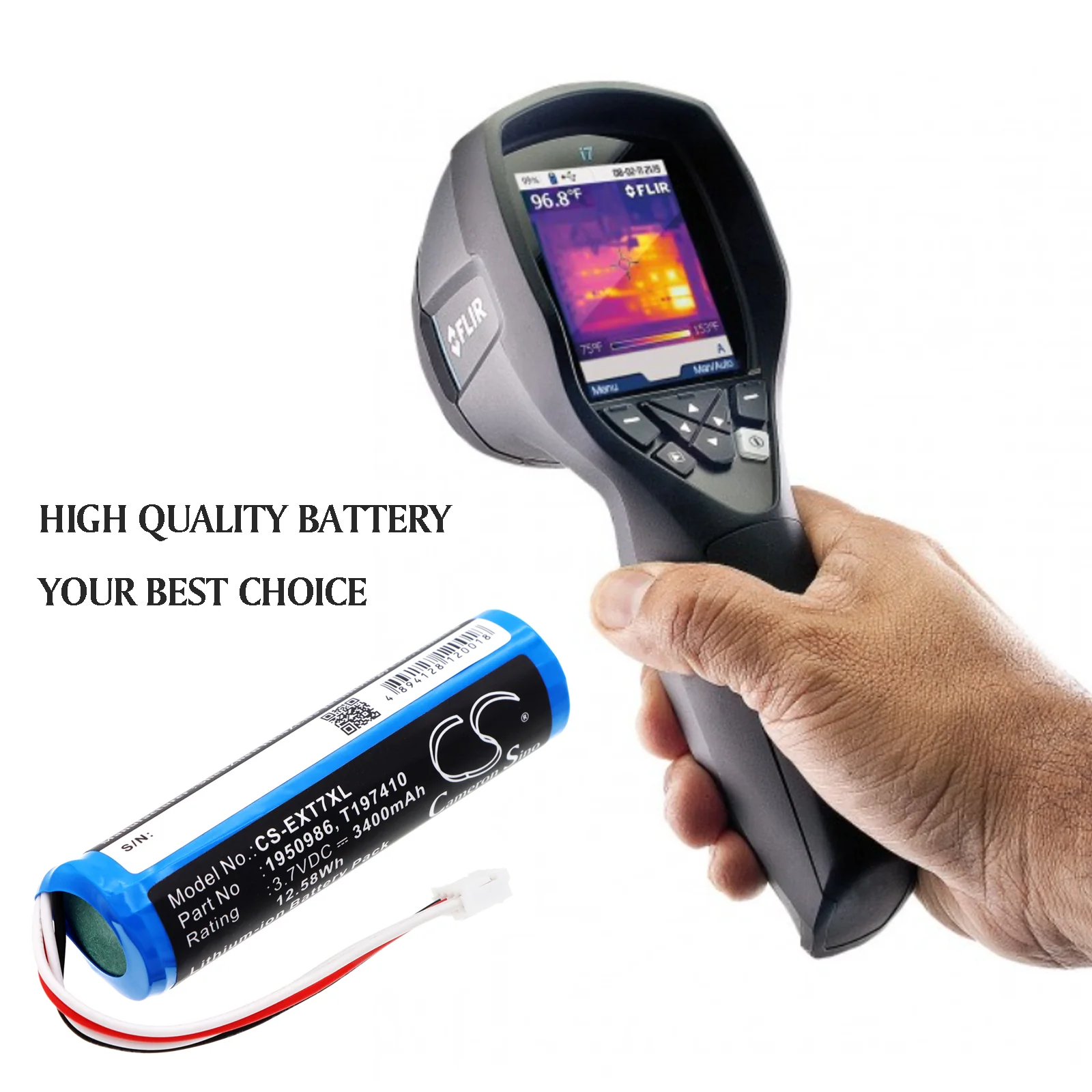 CS-EXT7XL : Battery for Reed R2050, R2050 Thermal Imaging Camera - Replaces Extech 1950986, T197410 - Image 4