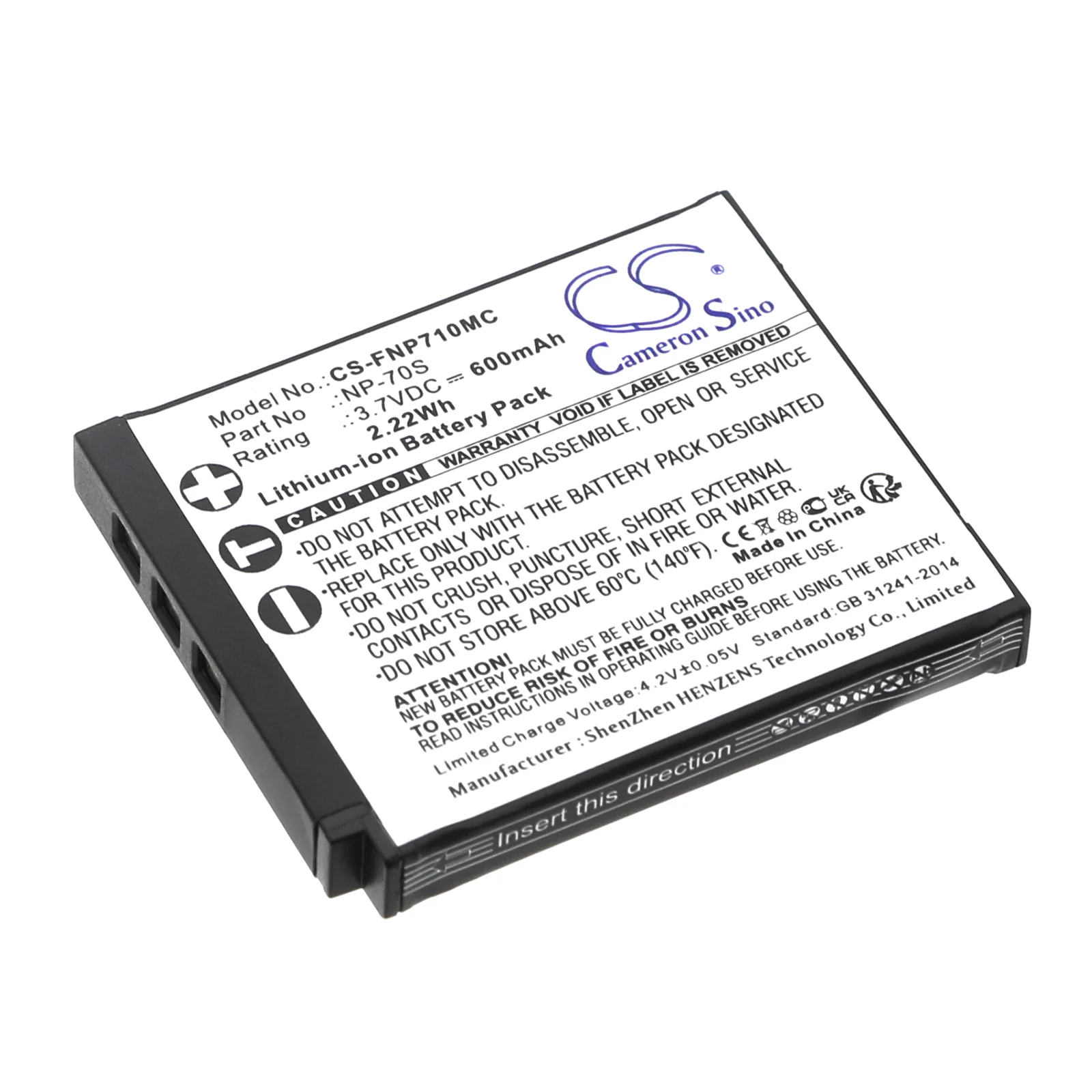 CS-FNP710MC : Battery for Fujifilm Instax Mini 99 - Replaces Fujifilm NP-70S - Image 3