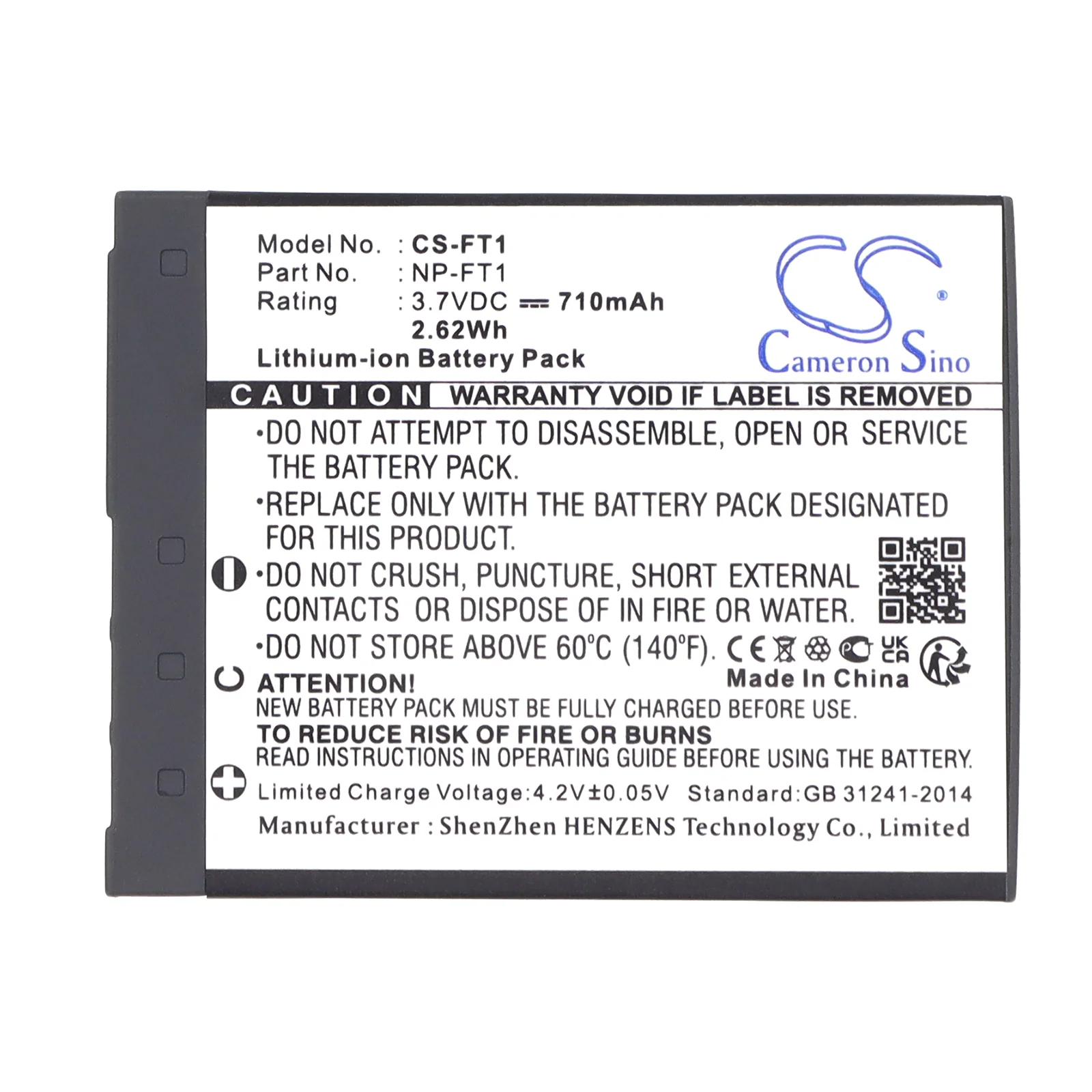 CS-FT1 : Battery for Sony Cyber-shot DSC-T3, Cyber-shot DSC-L1/L, Cyber-shot DSC-T1 and others - Replaces Sony NP-FT1 - Image 5