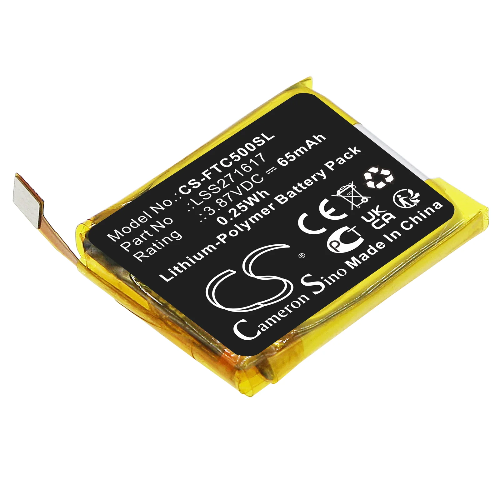 CS-FTC500SL : Battery for Fitbit Charge 5 - Replaces Fitbit LSS271617