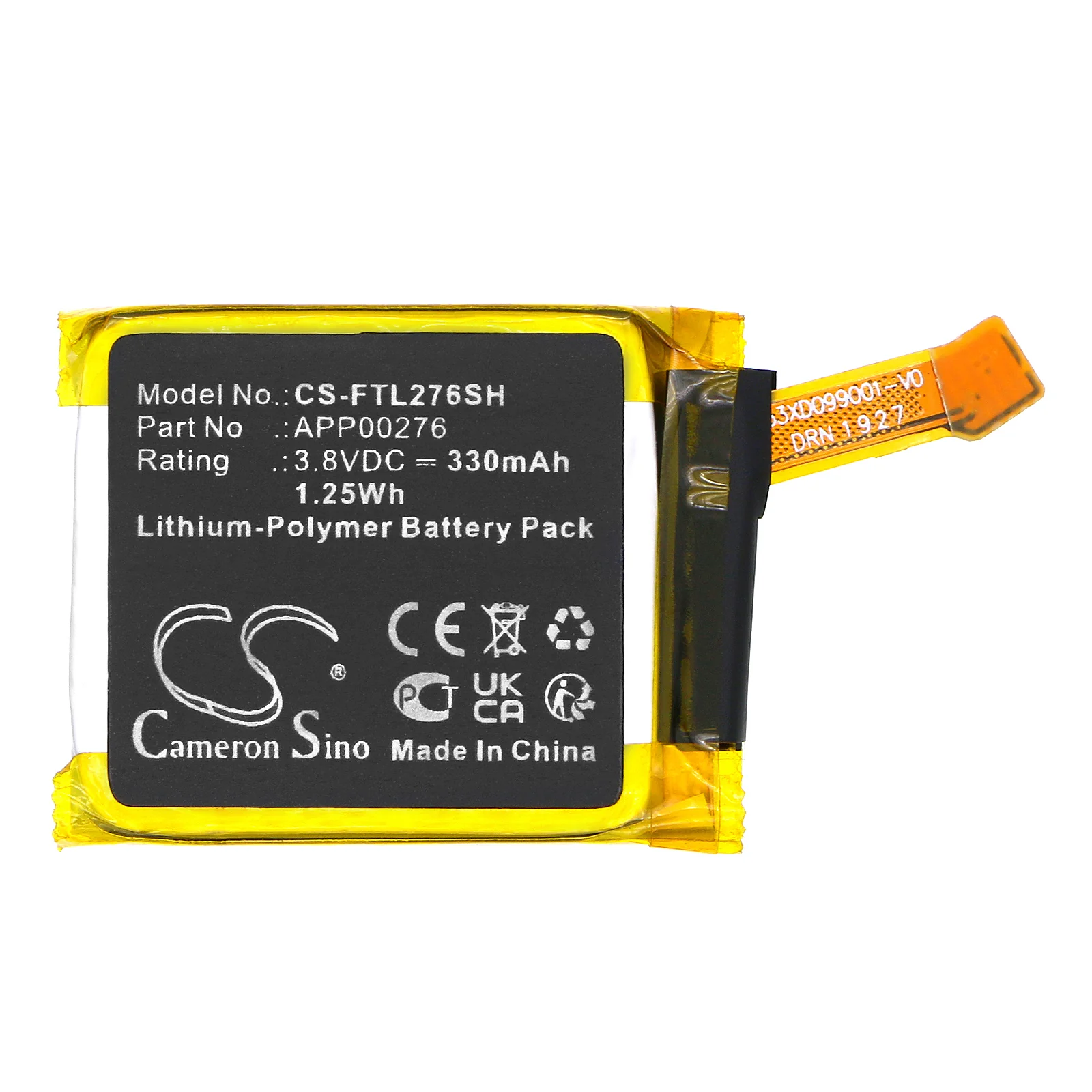 CS-FTL276SH : Battery for Fossil Q Marshal Gen 4 - Replaces Fossil APP00276 - Image 2