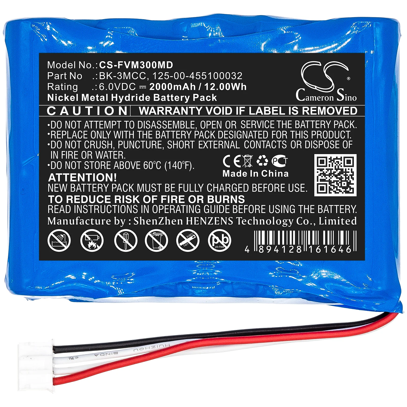 CS-FVM300MD : Battery for Fresenius Injectomat 500, Injectomat 500D, MCM Agilia 500 and others - Replaces Fresenius 125-00-455100032, BK-3MCC, MGH00194 and others - Image 5