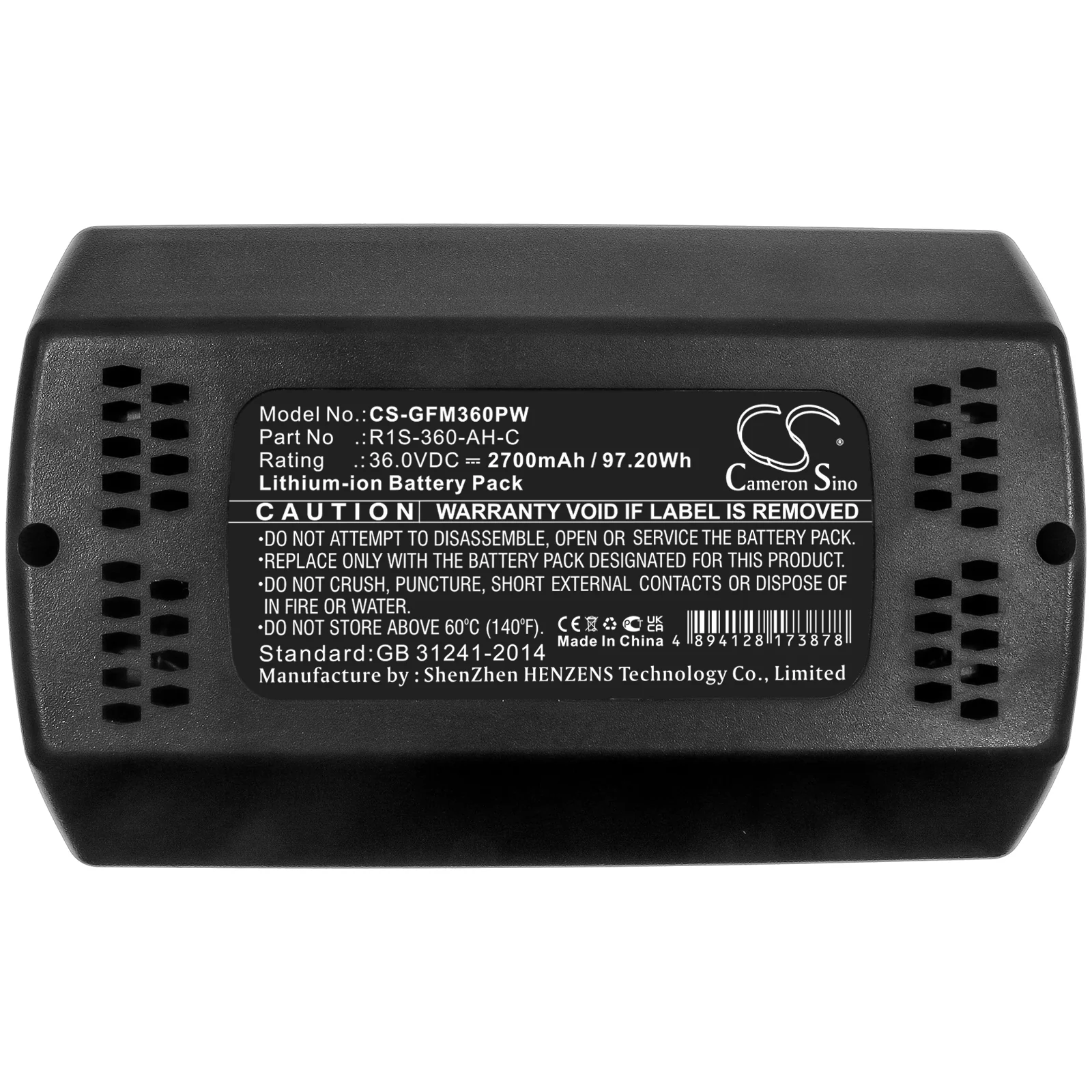 CS-GFM360PW : Battery for Garden Feelings IAM 36-3730 F, IAM 36-4340-1N F, GDLM3640 and others - Replaces Garden Feelings R1S-360-AH-C, B0P136AA, R1S-360-AH-C36V - Image 2