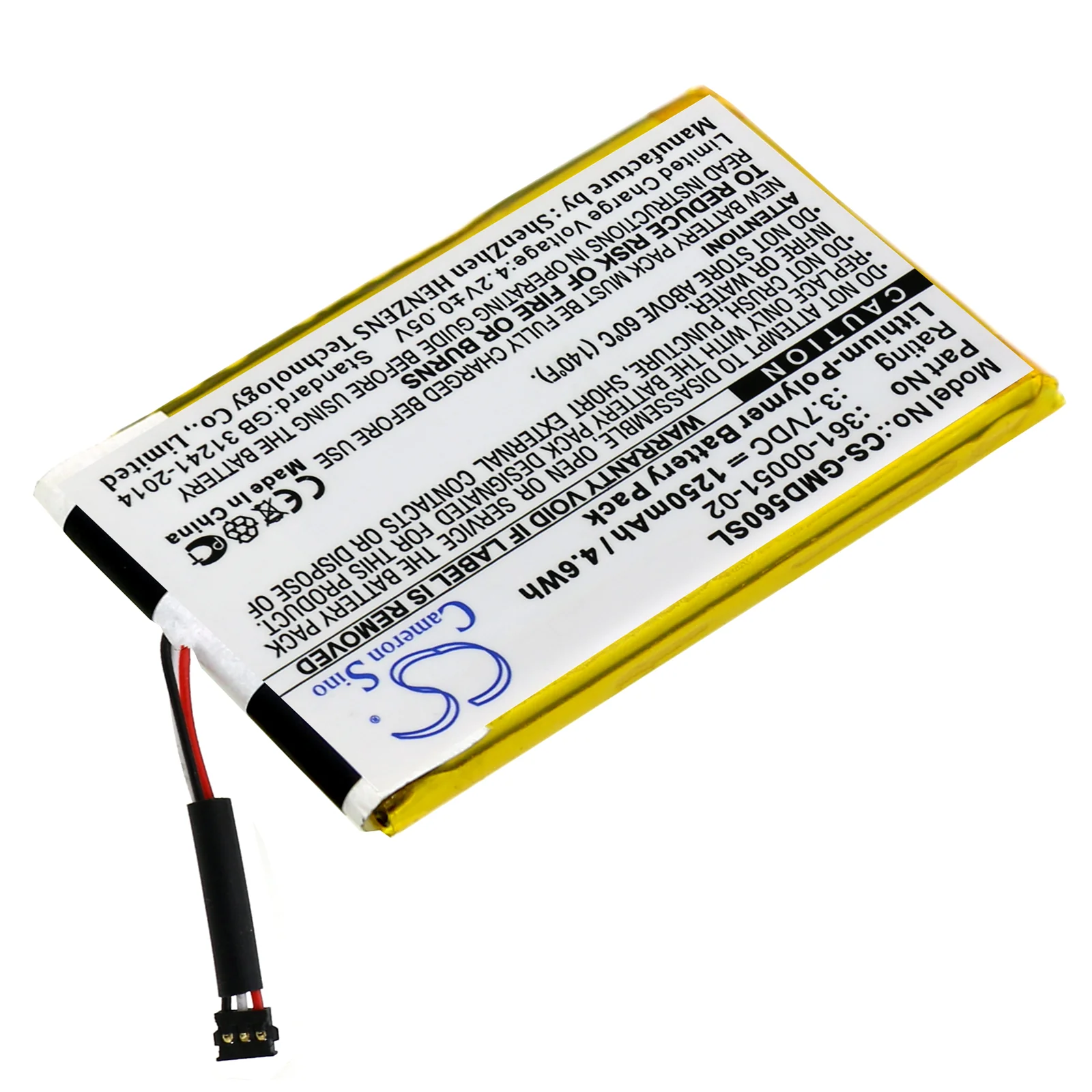 CS-GMD560SL : Battery for Garmin Dezl 560LMT, Dezl 560LT, Dezl 650LM and others - Replaces Garmin 361-00051-02 - Image 4