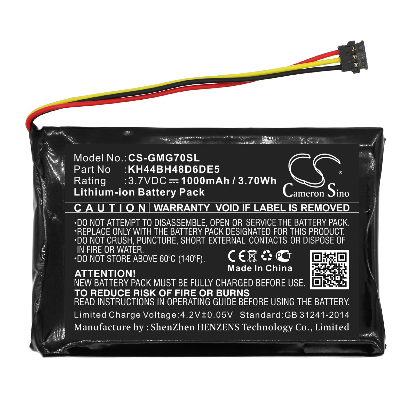 CS-GMG70SL : Battery for Garmin Approach G7 - Replaces Garmin KH44BH48D6DE5 - Image 3