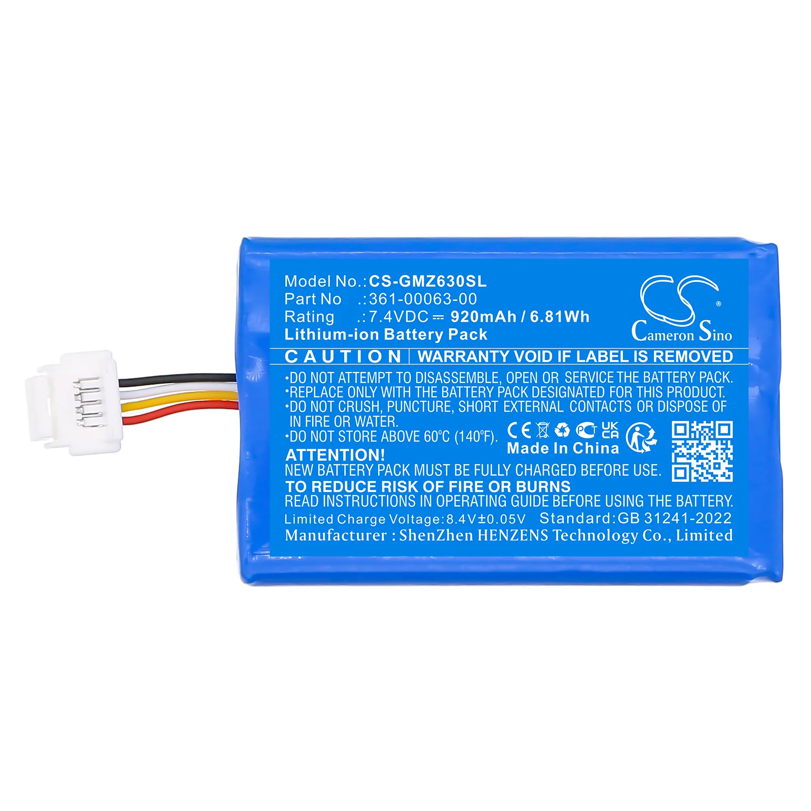 CS-GMZ630SL : Battery for BMW Motorrad Navigator V, Motorrad Navigator VI 6 Endurance, Navigator 5 and others - Replaces BMW 361-00063-00 - Image 3
