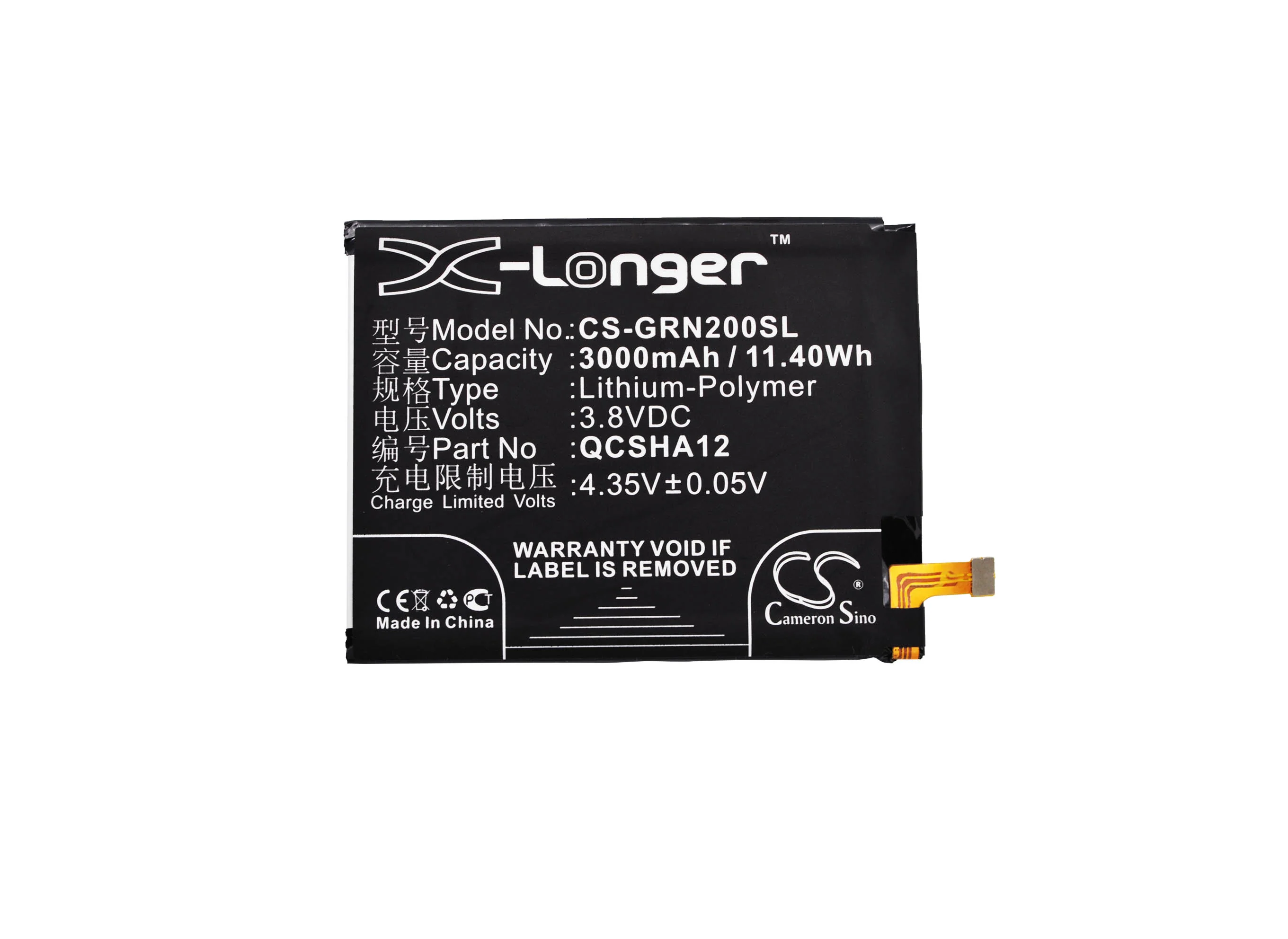 CS-GRN200SL : Battery for Green Orange N2, JL610 - Replaces Green Orange QCSHA12 - Image 6