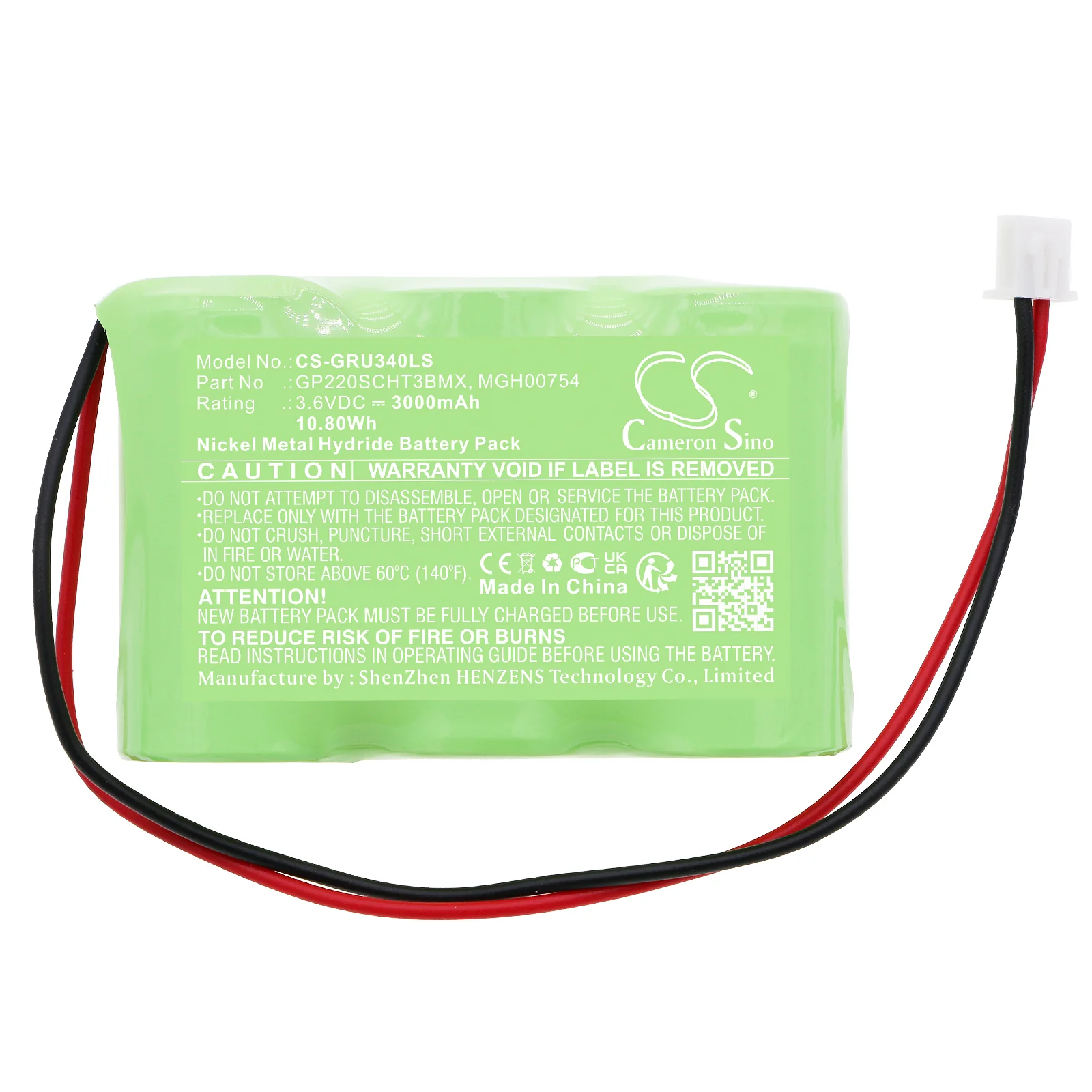 CS-GRU340LS : Battery for Legrand 061096, U34 LED, ECO2 - Replaces Legrand GP220SCHT3BMX, MGH00754 - Image 3