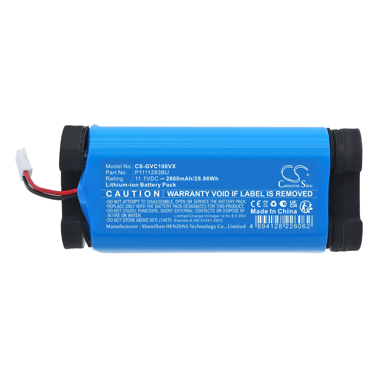 CS-GVC100VX : Battery for GRE Electric Vac VCB10,  Wet Runner BRB75,  Wet Runner RBR120 - Replaces GRE Electric P1111283BU,  PSD18650 - Image 6
