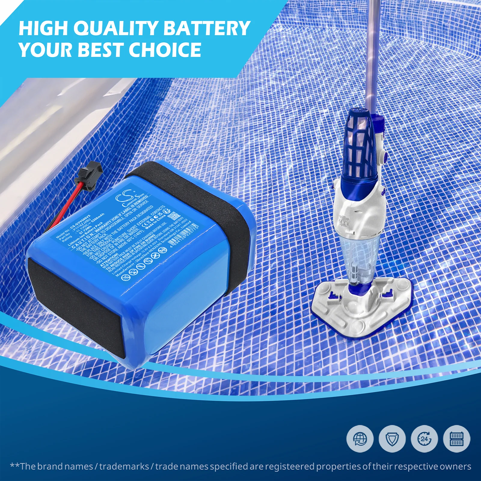 CS-GVV500VX : Battery for GRE Electric Vac Plus VCB50 - Replaces GRE Electric P1116ZJ4BU - Image 4