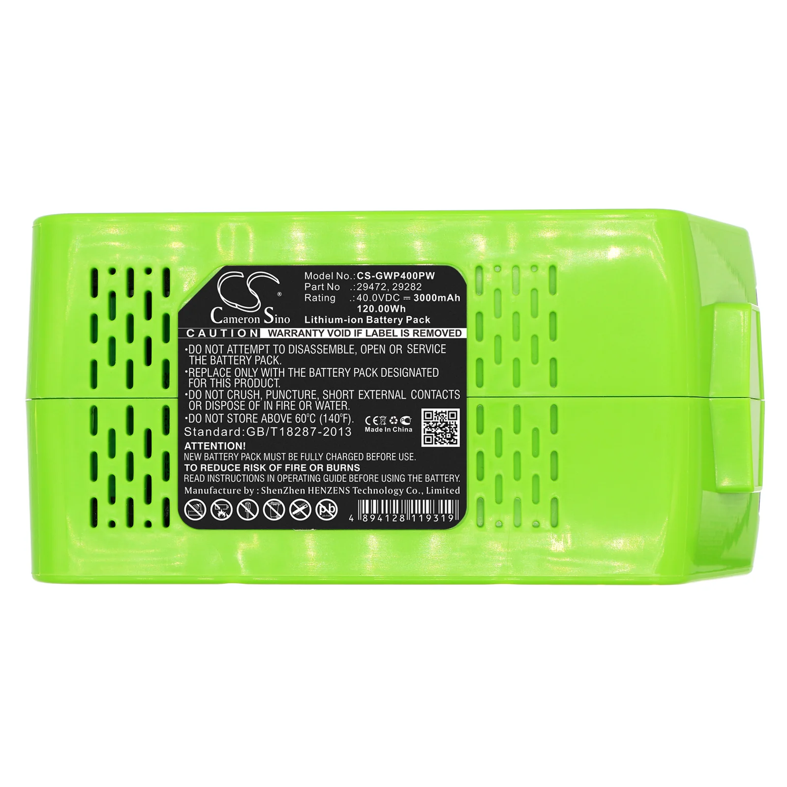 CS-GWP400PW : Battery for Cramer 40CS12, 40CS15, 40HD61 and others - Replaces Cramer 40V110, 40V220 - Image 5