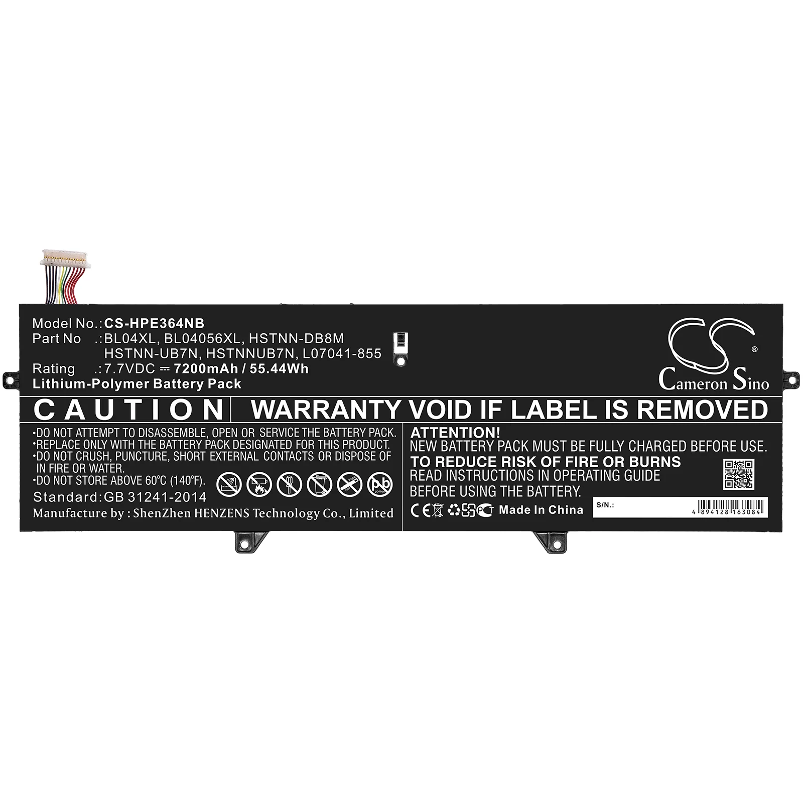 CS-HPE364NB : Battery for HP EliteBook x360 1040 G5(5NW10UT), EliteBook x360 1040 G5(5DG02EA), EliteBook x360 1040 G5(5DF79EA) and others - Replaces HP BL04XL, BL04056XL, HSTNN-DB8M and others - Image 3