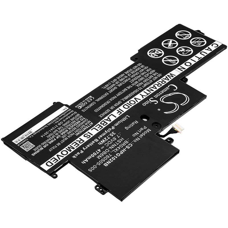CS-HPG102NB : Battery for HP EliteBook Folio 1020, EliteBook Folio 1020 G1 CTO, EliteBook Folio 1020 G1 G9P64AV and others - Replaces HP BR04XL, 760505-005, 765605-005 and others - Image 2