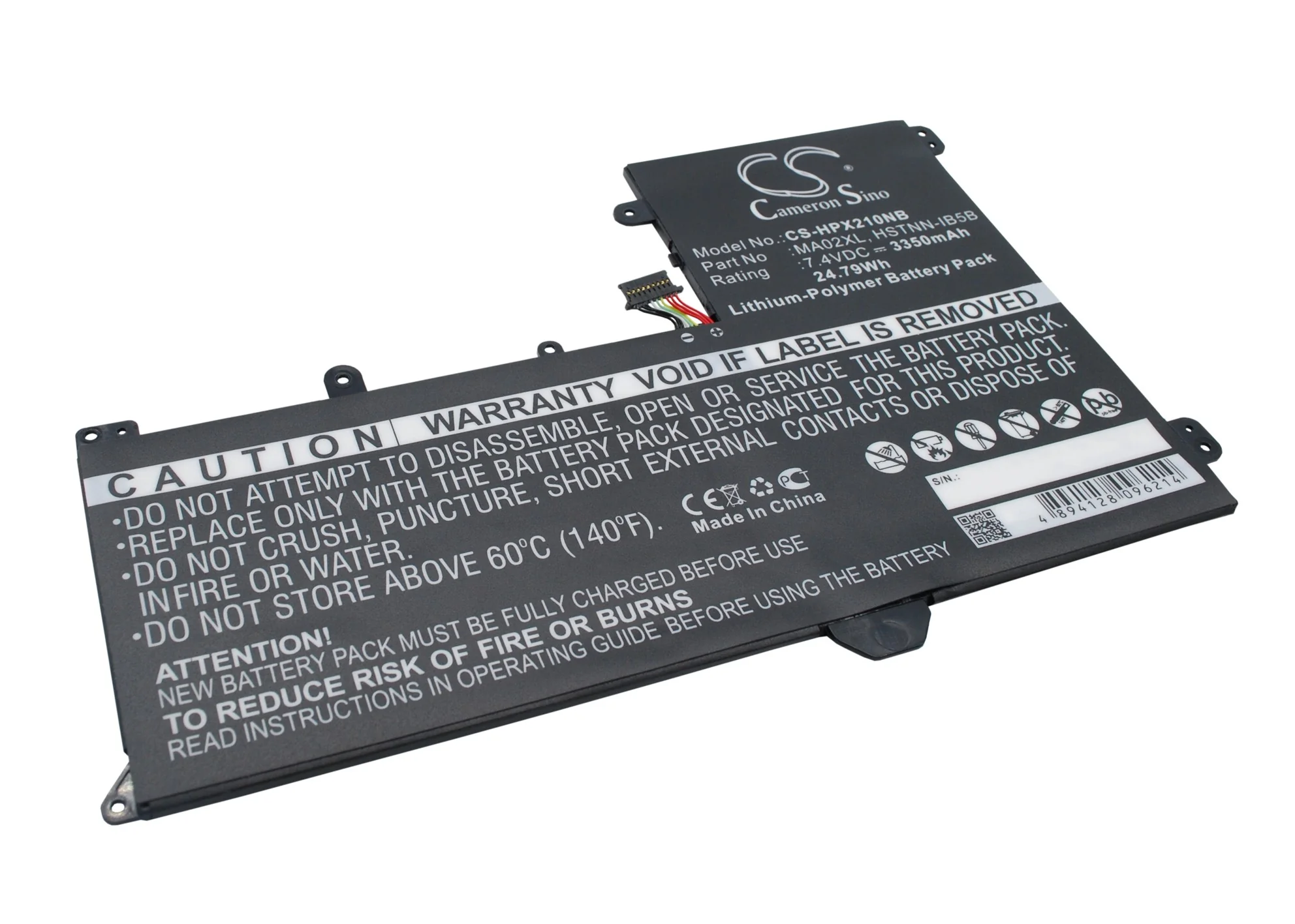 CS-HPX210NB : Battery for HP SlateBook 101, SlateBook 101" X2 10-10-h010NR, TPN-Q127 and others - Replaces HP MA02XL, HSTNN-IB5B, 722231-001 and others - Image 3