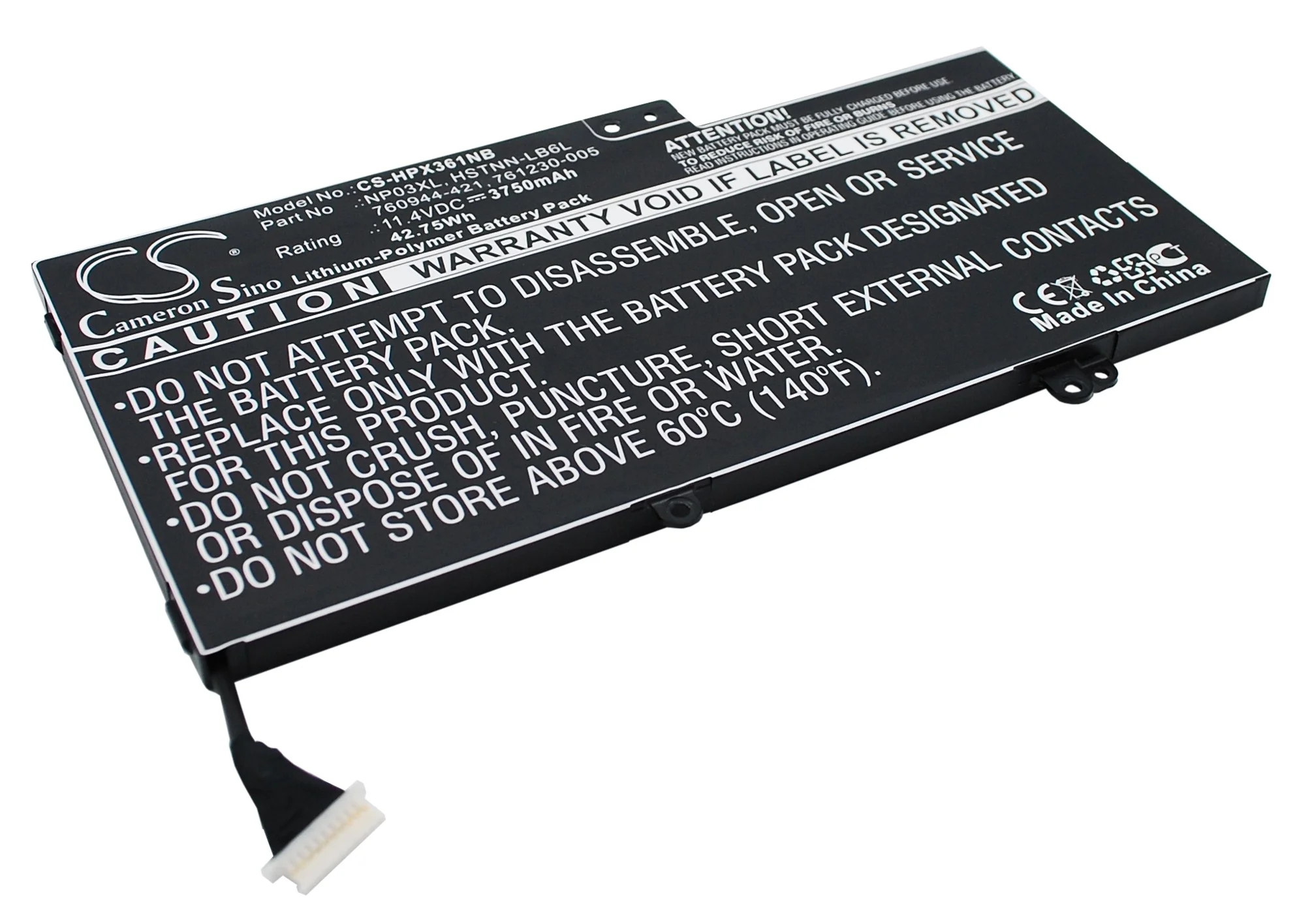 CS-HPX361NB : Battery for HP Pavilion X360, Pavilion X360 13-A010DX, TPN-Q146 and others - Replaces HP NP03XL, HSTNN-LB6L, 760944-421 and others - Image 3
