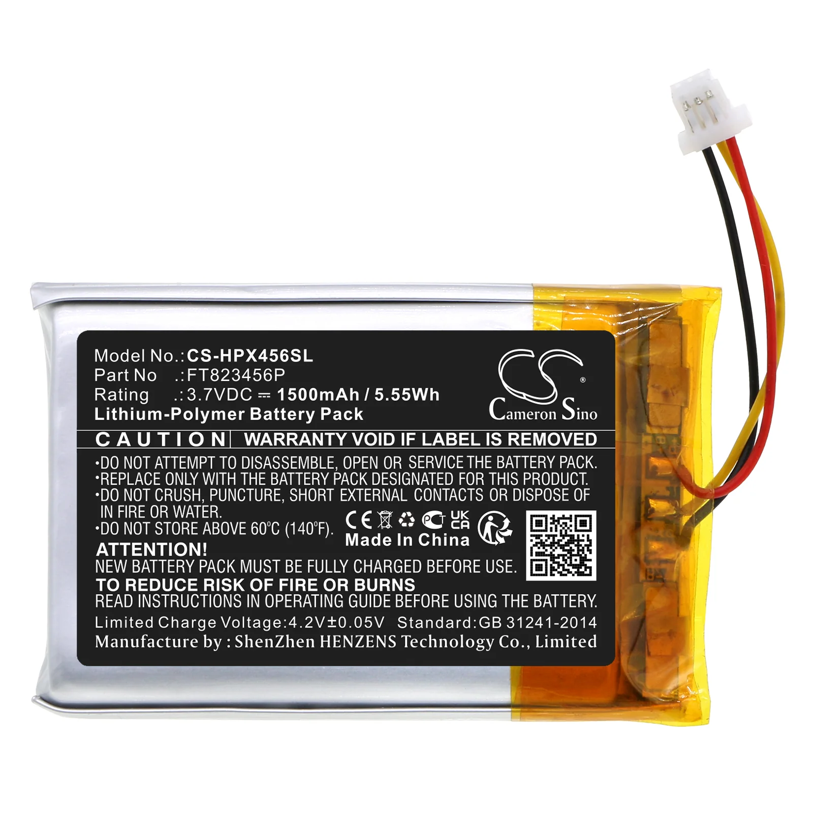 CS-HPX456SL : Battery for Steelseries Arctis 9 - Replaces Steelseries FT823456P - Image 3