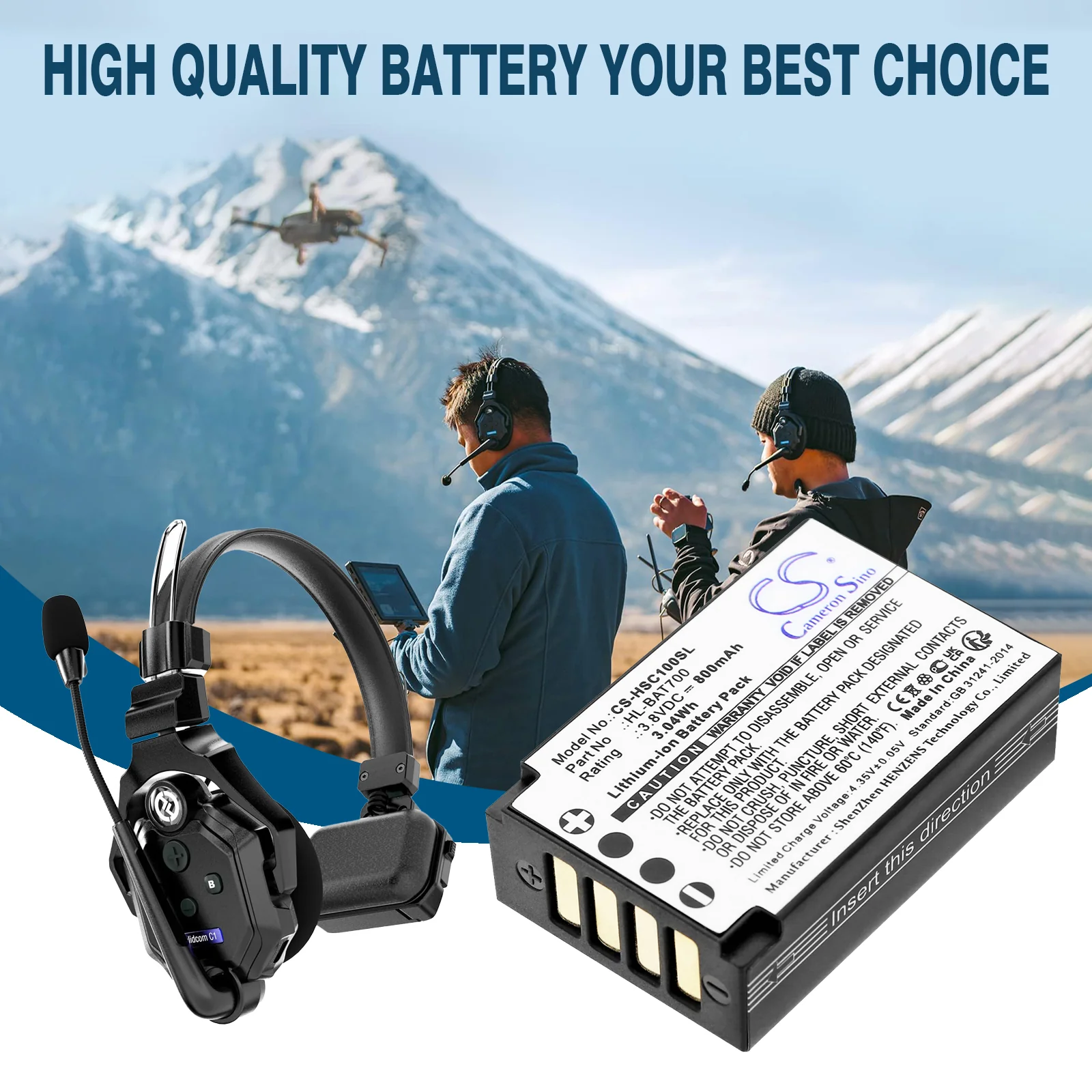 CS-HSC100SL : Battery for Hollyland Solidcom C1, Solidcom C1 Pro - Replaces Hollyland HL-BAT700 - Image 4