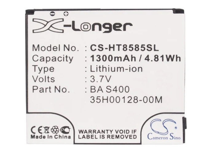 CS-HT8585SL : Battery for T-Mobile HD2, Leo - Replaces T-Mobile 35H00128-00M, BA S400, BB81100 - Image 5
