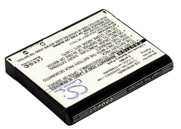 CS-HTN160SL : Battery for T-Mobile Shadow II, Shadow 2, Shadow 2009 - Replaces T-Mobile CONV160, 35H00063-13M - Image 2