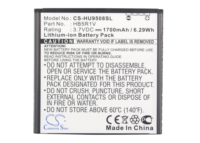 CS-HU9508SL : Battery for Huawei Honor 2, Honor II, Honor Quad and others - Replaces Huawei HB5R1V - Image 5