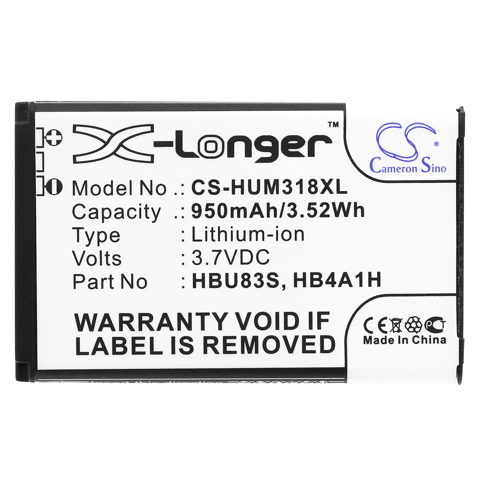CS-HUM318XL : Battery for Vodafone VF716, VF736, 715 and others - Replaces Vodafone HBU83S, HB4A1H - Image 3