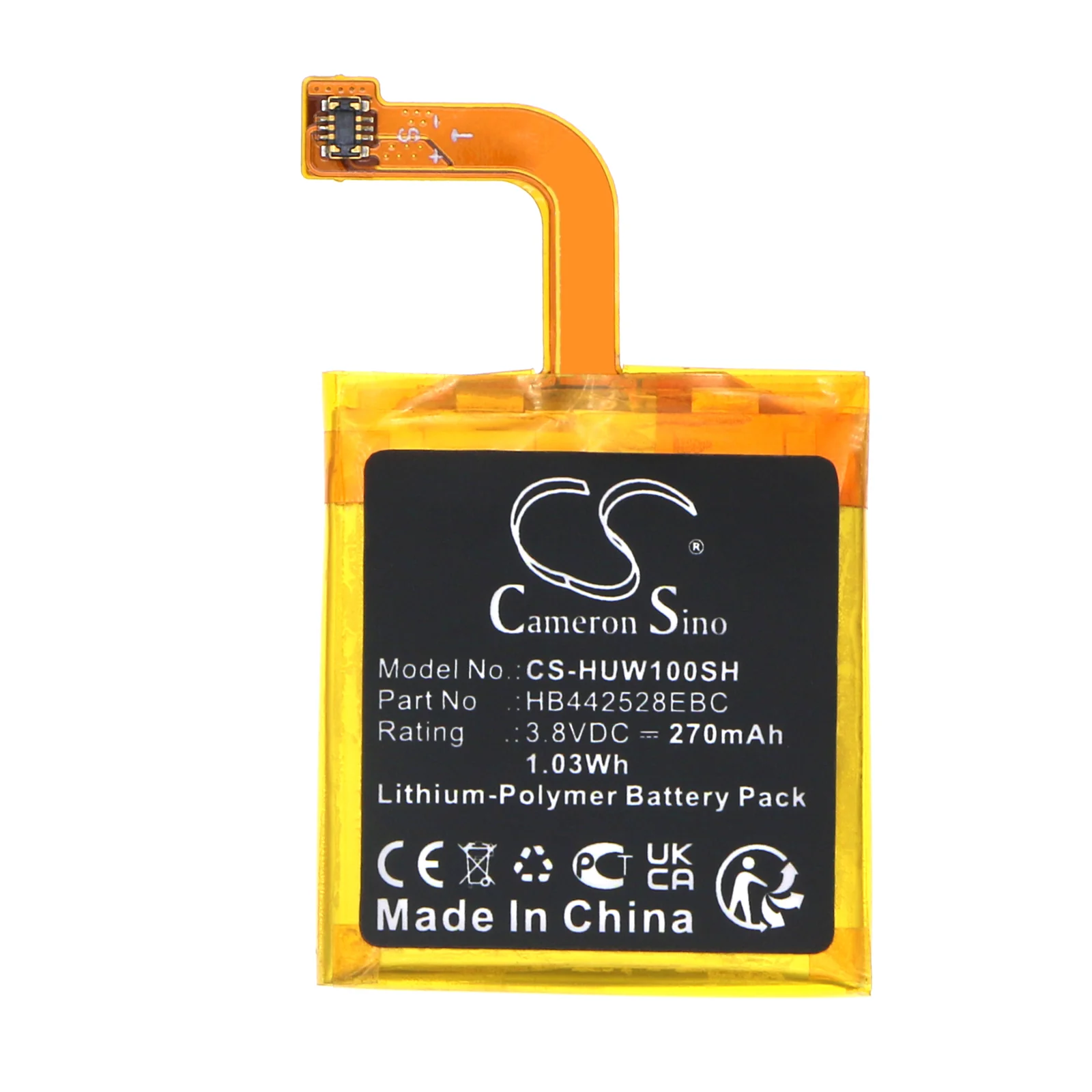 CS-HUW100SH : Battery for Huawei Watch 1 - Replaces Huawei HB442528EBC - Image 2