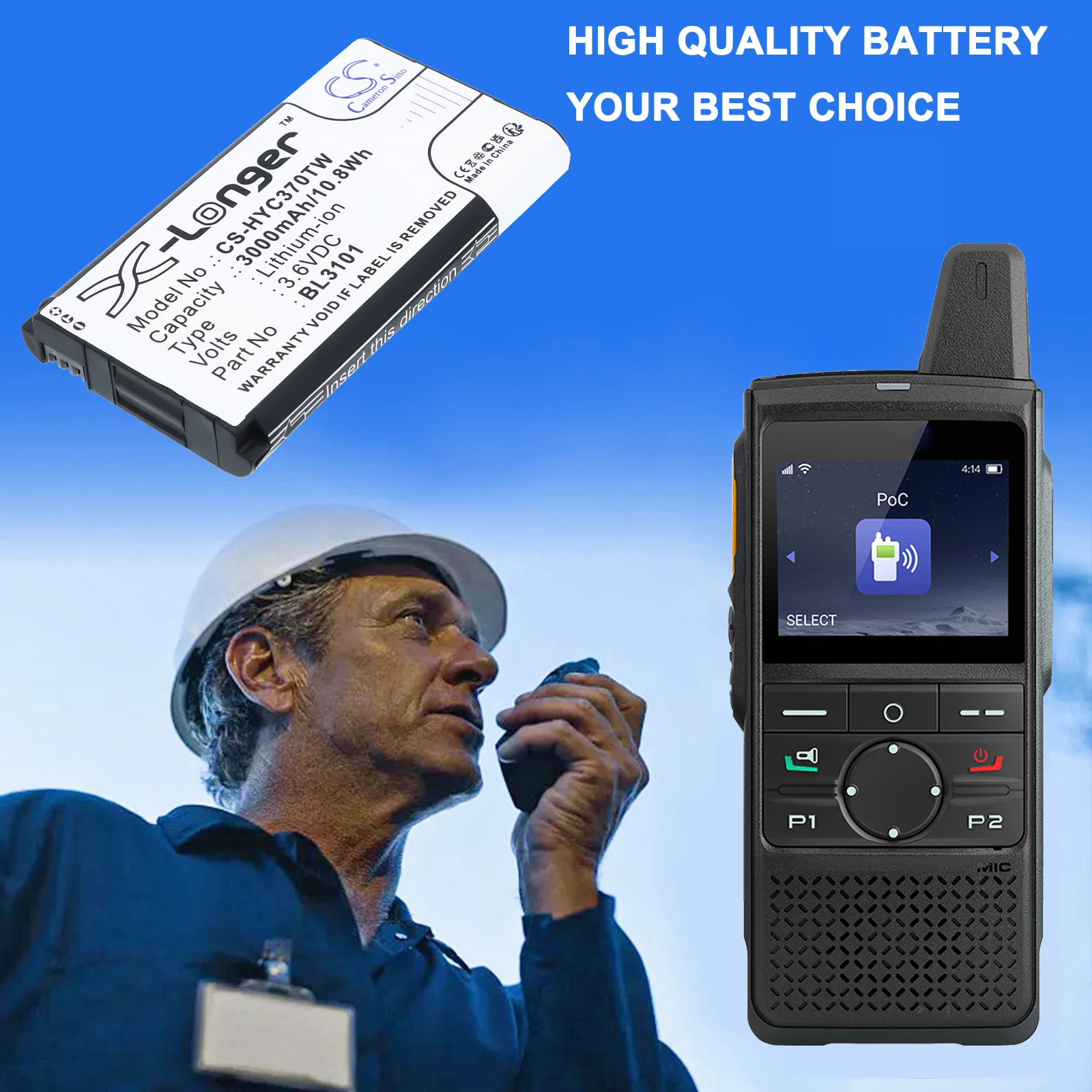 CS-HYC370TW : Battery for Hytera PNC370 - Replaces Hytera BL3101 - Image 5