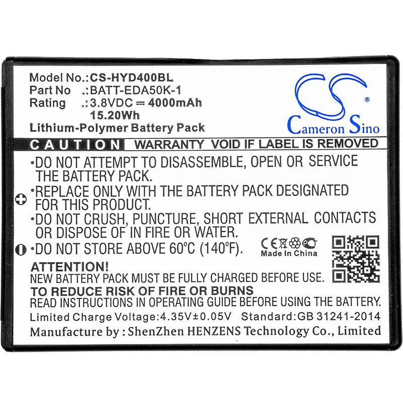 CS-HYD400BL : Battery for Honeywell Scanpal EDA50K, Scanpal EDA40, EDA50 and others - Replaces Honeywell BATT-EDA40-1, BAT-EDA50, BAT-EDA50US and others - Image 5