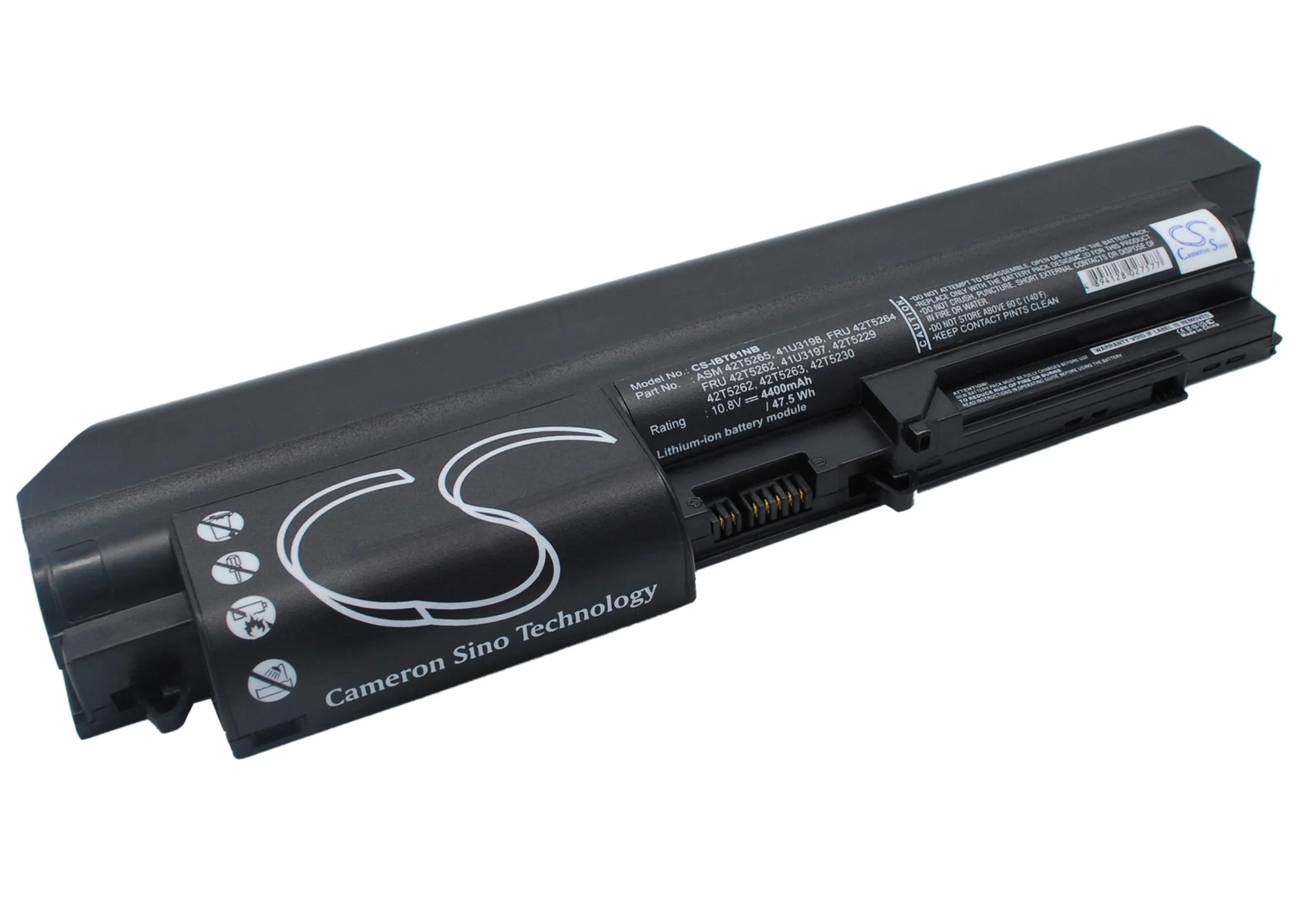 CS-IBT61NB : Battery for IBM ThinkPad T61 7659, ThinkPad T400 2764, ThinkPad T61 6480 and others - Replaces IBM ASM 42T5265, 41U3198, FRU 42T5264 and others - Image 2
