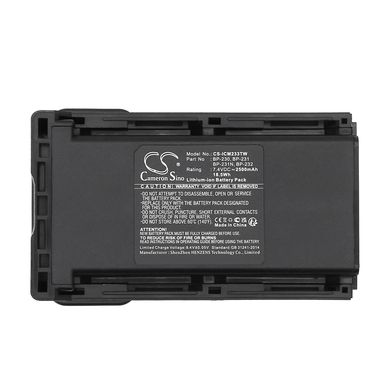 CS-ICM233TW : Battery for Icom IC-A14, IC-A14S, IC-F14 and others - Replaces Icom BP-230, BP-230N, BP-231 and others - Image 2