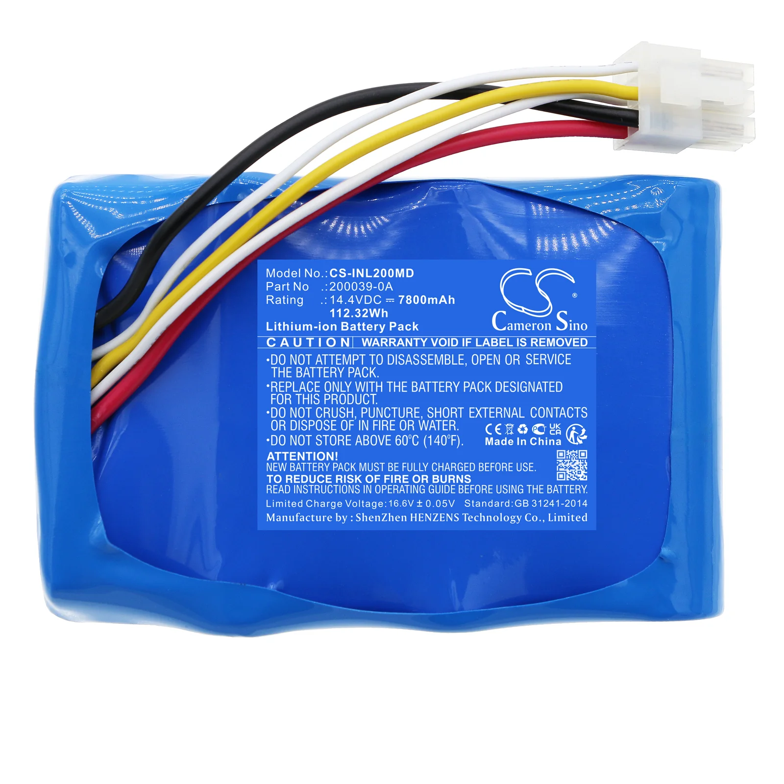 CS-INL200MD : Battery for INOVA Labs Oxygen Machine - Replaces INOVA Labs 200039-0A