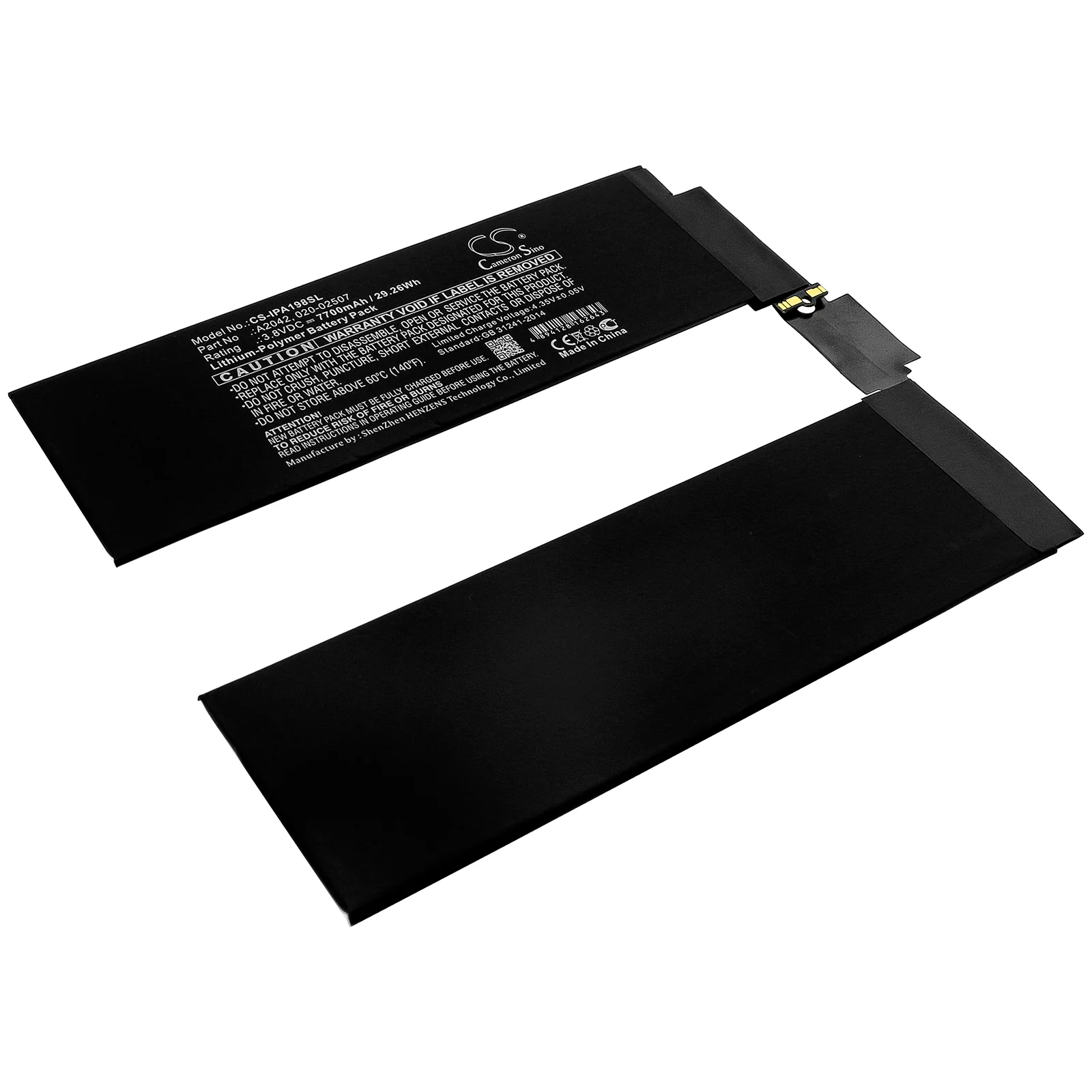 CS-IPA198SL : Battery for Apple iPad Pro 11, iPad Pro 11 2018 3rd Gen, A1980 and others - Replaces Apple A2042, 020-02507