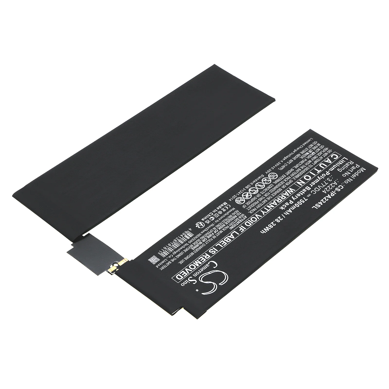 CS-IPA224SL : Battery for Apple iPad Pro 11 2020, iPad Pro 11 2nd gen (2020), A2228 and others - Replaces Apple A2224 - Image 2