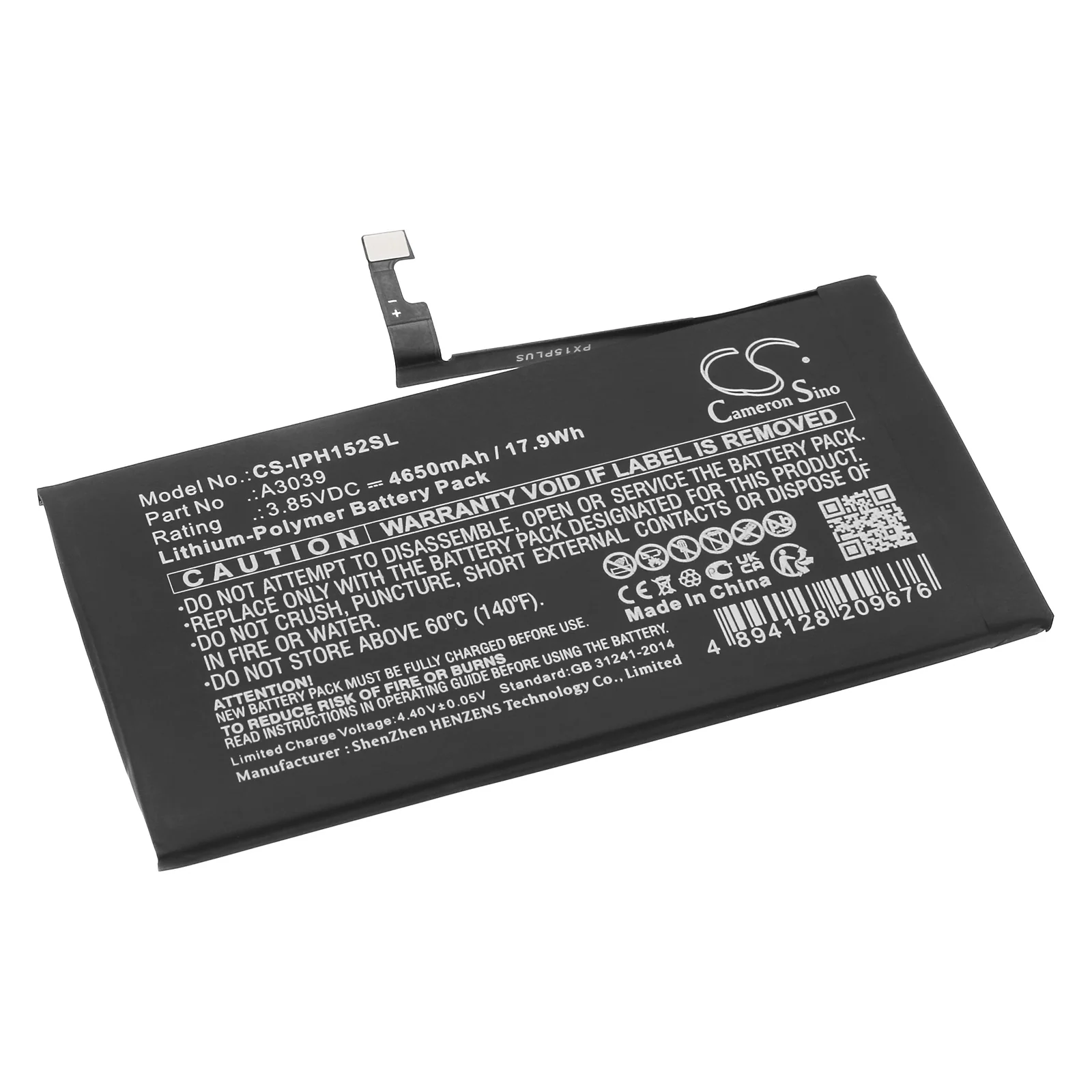CS-IPH152SL : Battery for Apple iPhone 15 Plus - Replaces Apple A3039 - Image 4