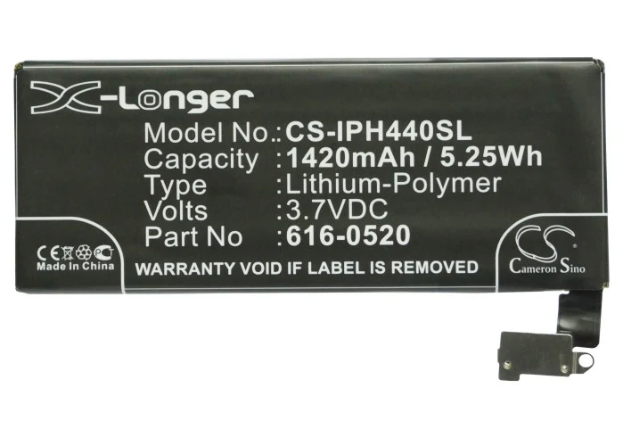 CS-IPH440SL : Battery for Apple iPhone 4G, iPhone 4G 16GB, iPhone 4G 32GB - Replaces Apple 616-0520, 616-0521, GB-S10-423482-0100 and others - Image 5