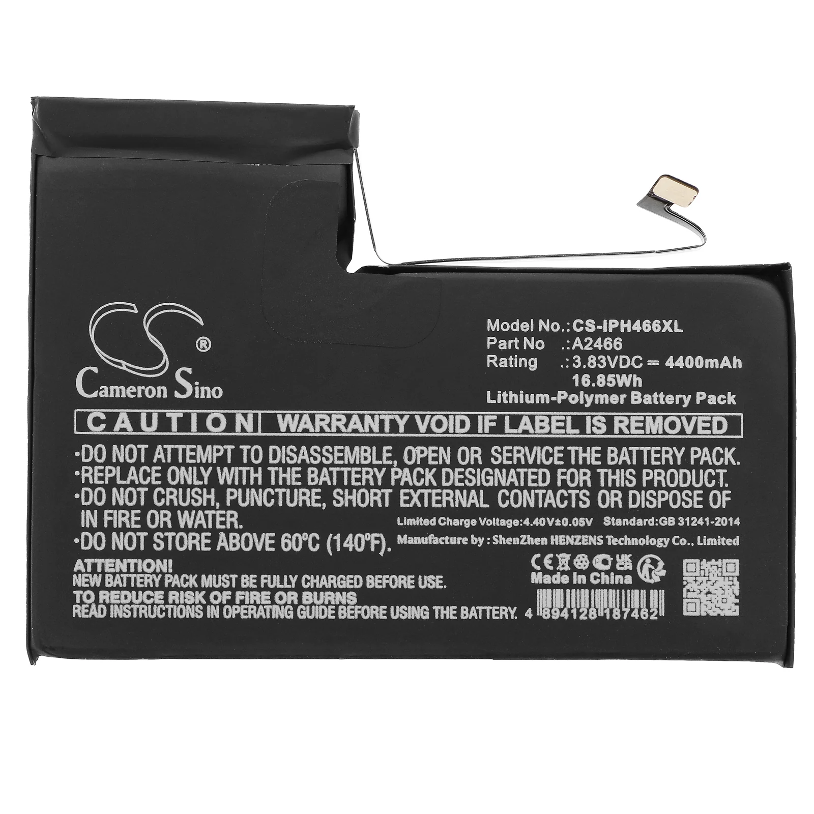 CS-IPH466XL : Battery for Apple iPhone 12 Pro Max - Replaces Apple A2466 - Image 3