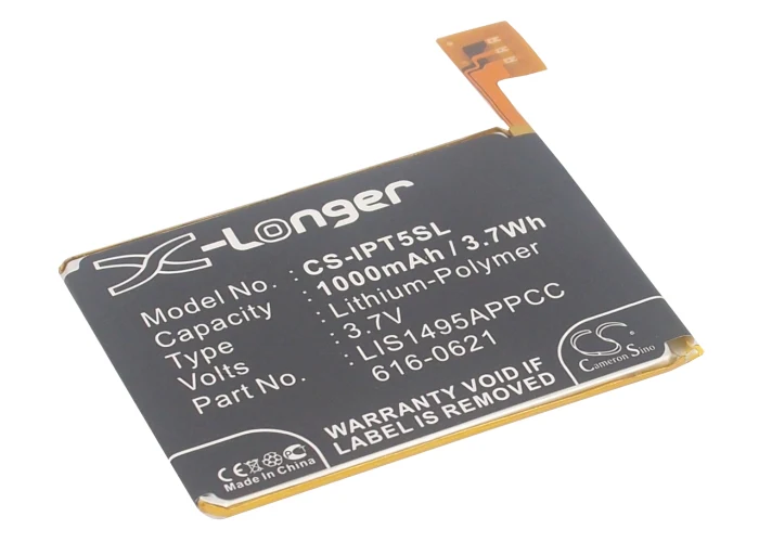 CS-IPT5SL : Battery for Apple iPod Touch 5, iPod Touch 5th Generation - Replaces Apple 616-0621, LIS1495APPCC, A1421