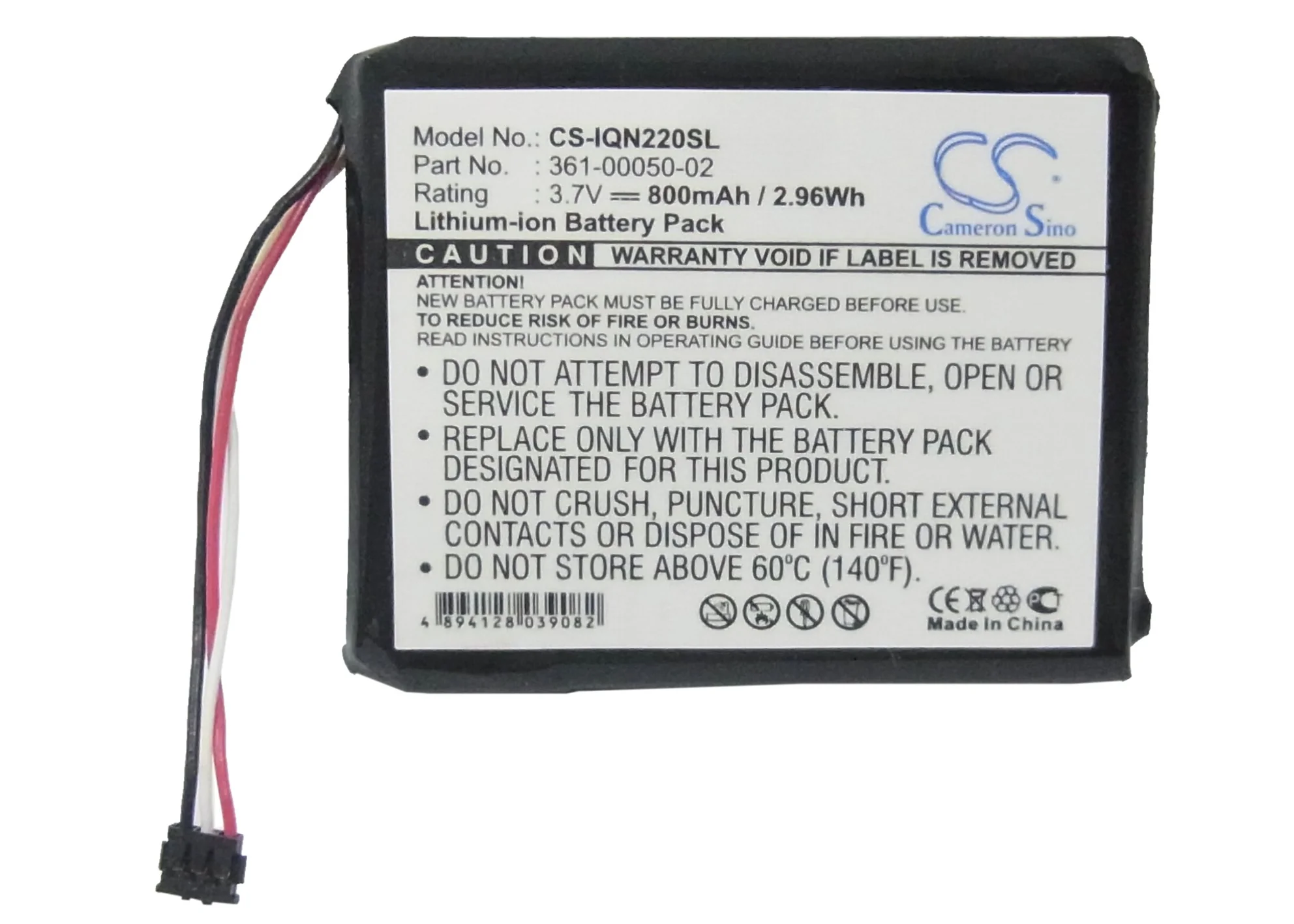 CS-IQN220SL : Battery for Garmin Nuvi 2200, Nuvi 2200LT, Nuvi 2240 and others - Replaces Garmin 361-00050-02, 361-00050-01, 361-00050-04 - Image 5