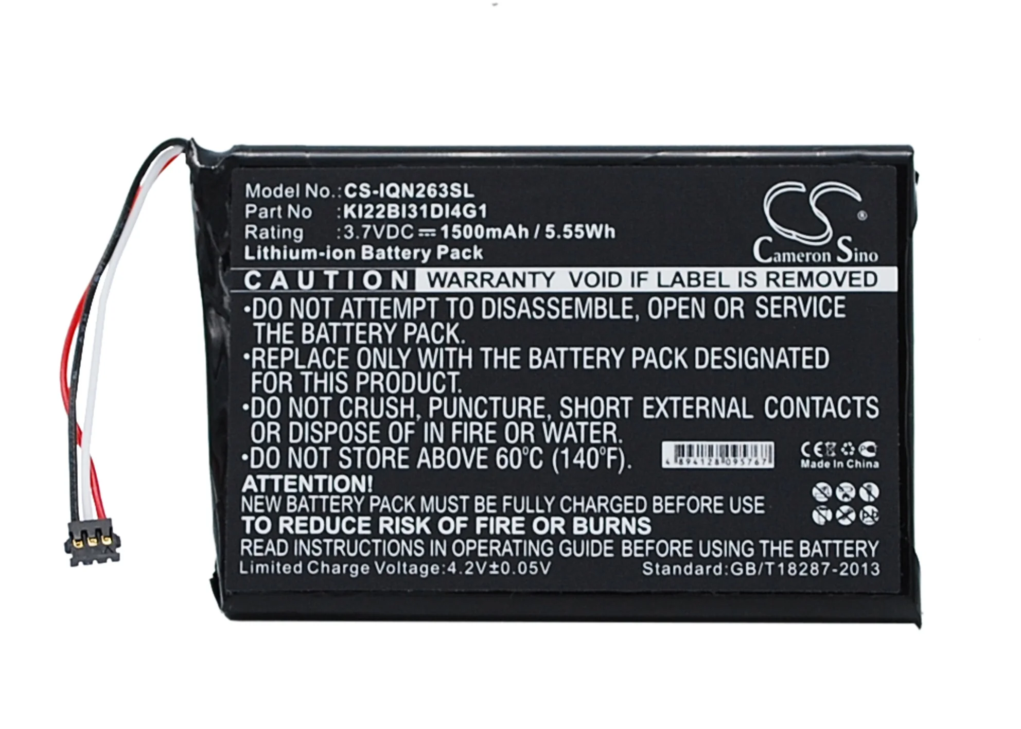CS-IQN263SL : Battery for Garmin Nuvi 2639LMT, 2689LMT, Nuvi 2639LMT 6-inch and others - Replaces Garmin KI22BI31DI4G1 - Image 4