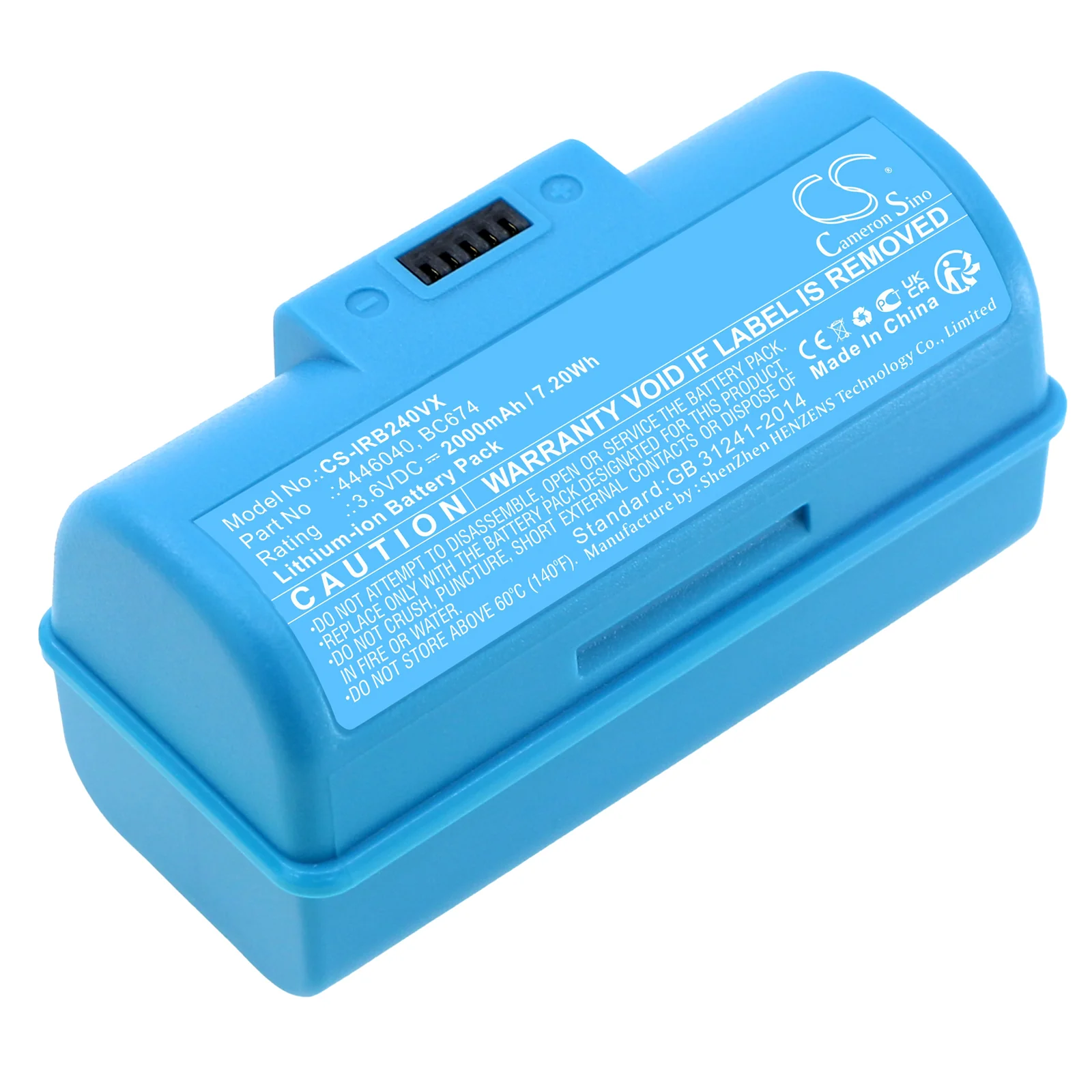 CS-IRB240VX : Battery for iRobot Braava Jet 240, Braava Jet 241, Braava Jet 244 and others - Replaces iRobot 4446040, BC674