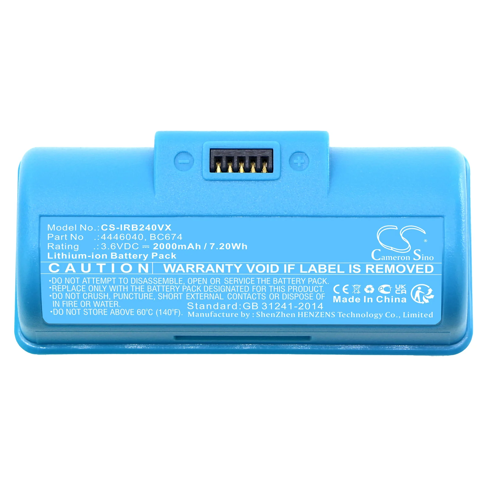 CS-IRB240VX : Battery for iRobot Braava Jet 240, Braava Jet 241, Braava Jet 244 and others - Replaces iRobot 4446040, BC674 - Image 4