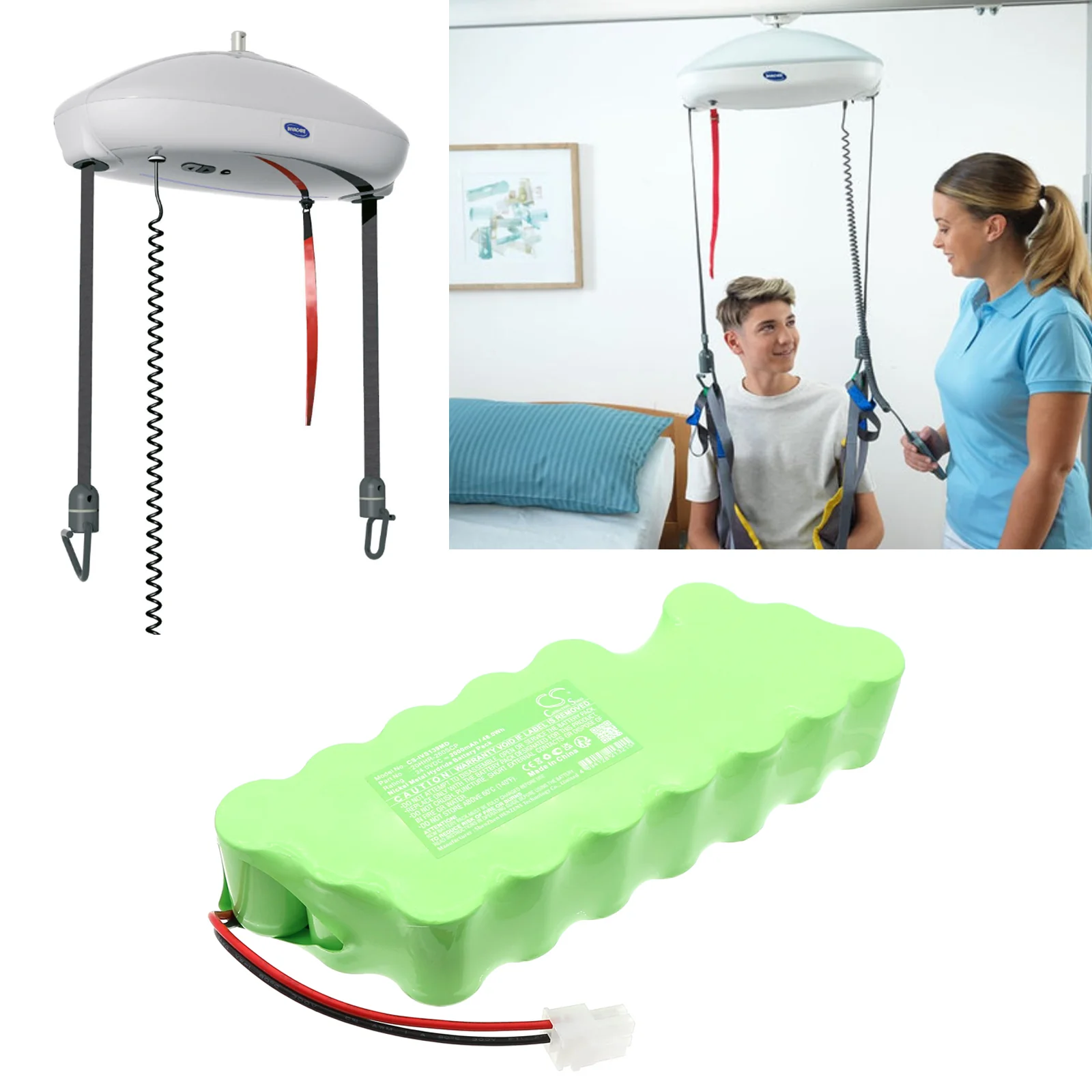 CS-IVS139MD : Battery for Invacare lifter Robin type 1493139 - Replaces Invacare 20HHR-260SCP - Image 2