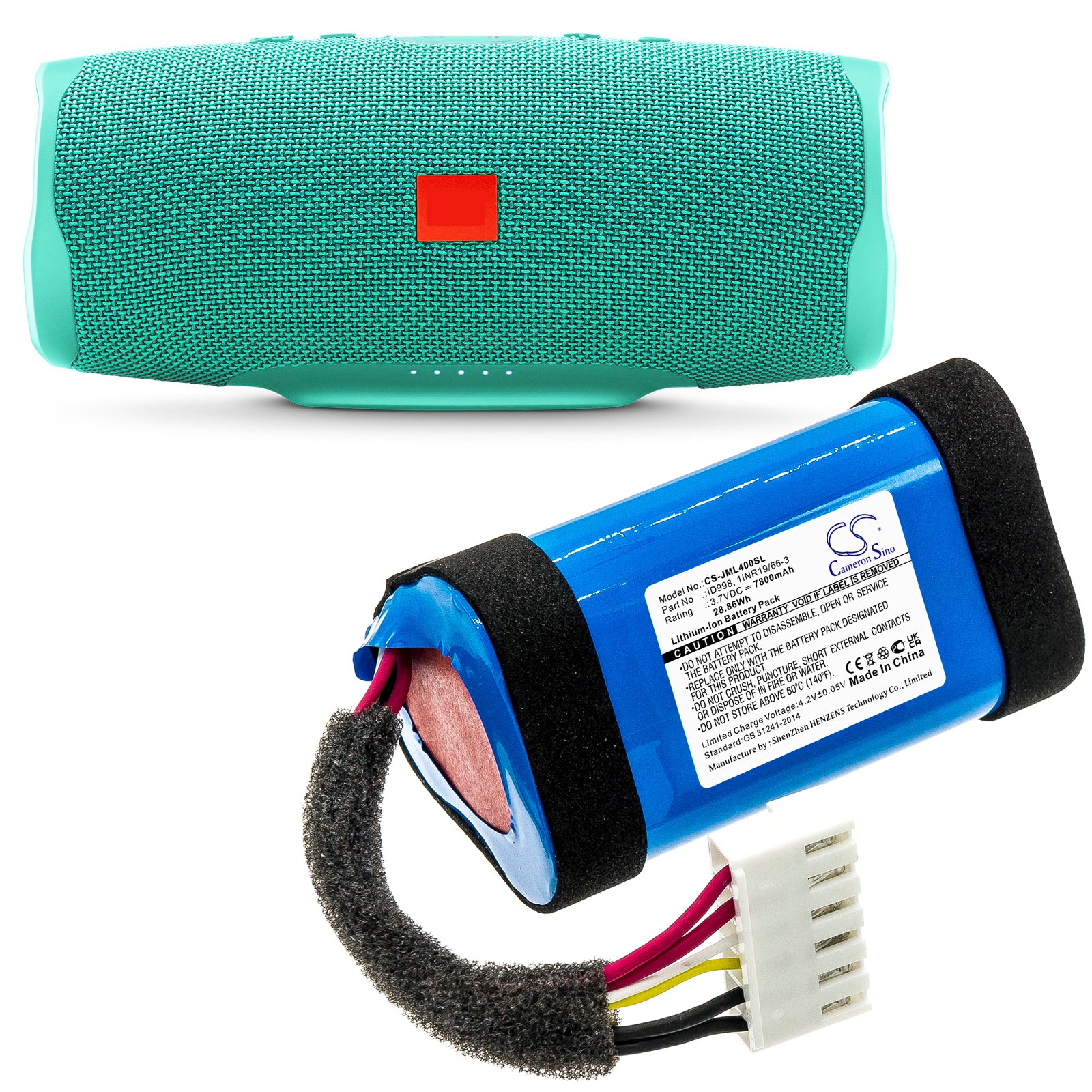 CS-JML400SL : Battery for JBL Charge 4, Charge 4J, JBLCHARGE4BLUAM and others - Replaces JBL ID998, 1INR19/66-3, SUN-INTE-118 and others - Image 6