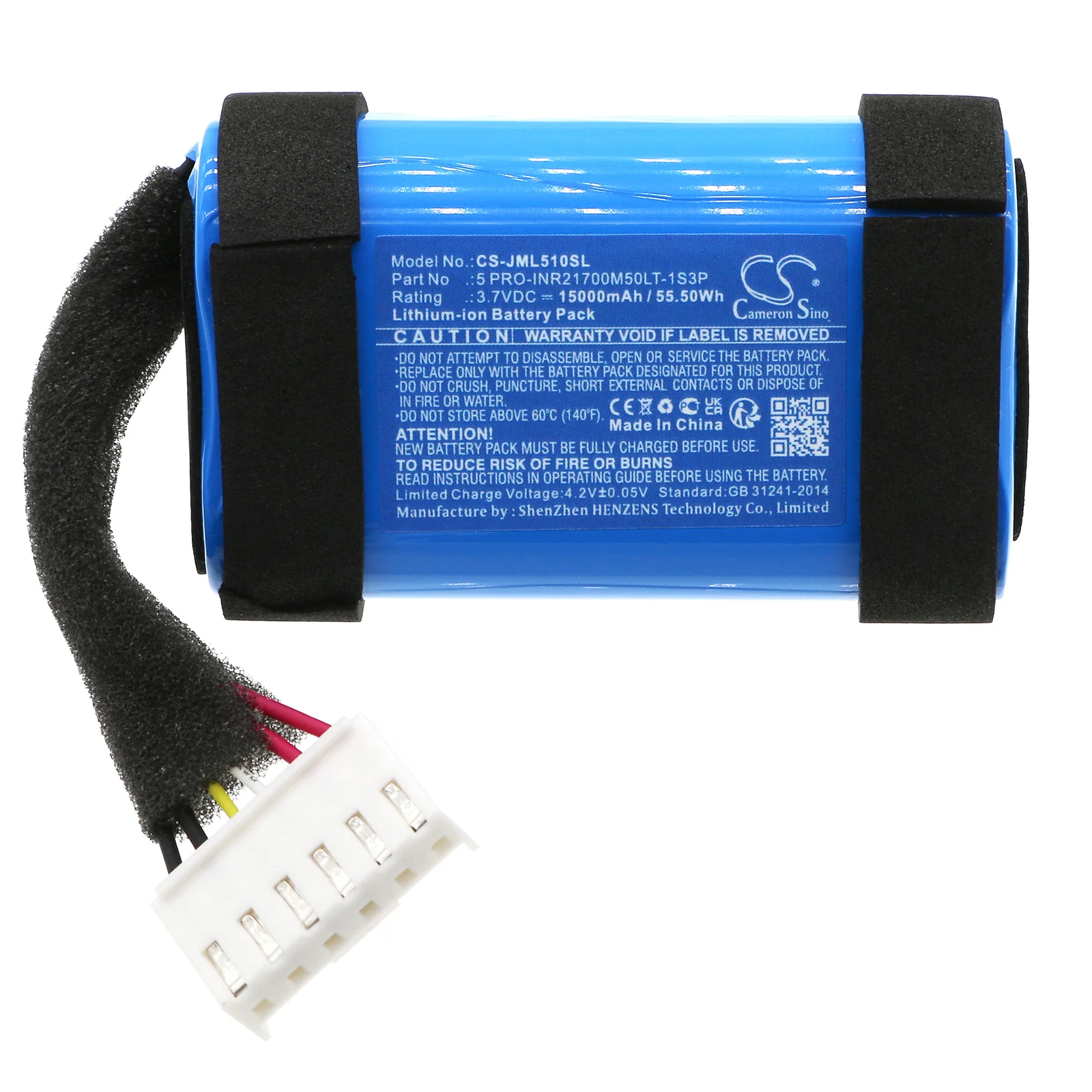 CS-JML510SL : Battery for JBL Charge 5 WiFi - Replaces JBL 5 PRO-INR21700M50LT-1S3P - Image 3