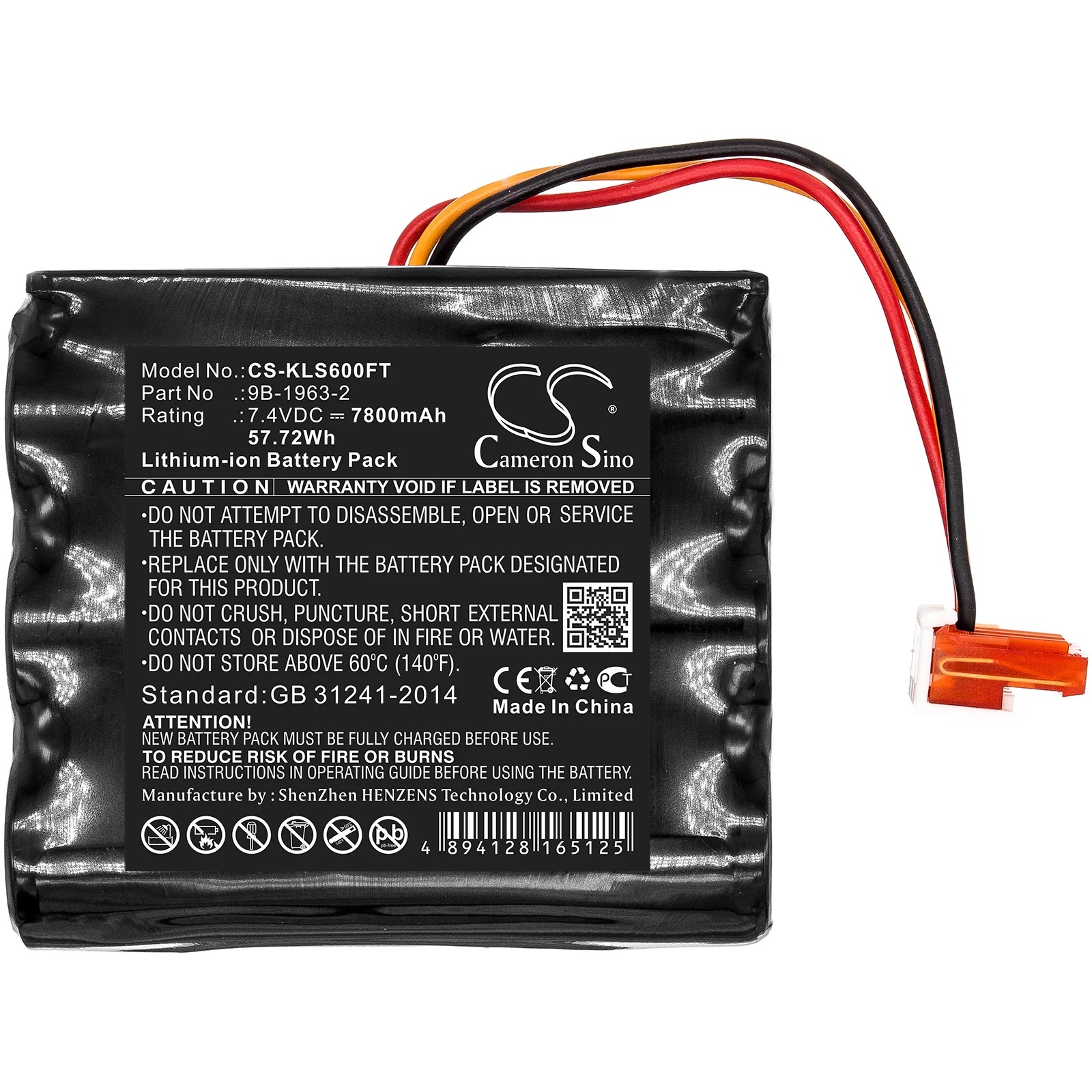 CS-KLS600FT : Battery for Koehler Lighthawk 600, Lighthawk 600 Lumens, Lighthawk Gen II LED - Replaces LightHawk 9B-1963-2, 9B-1963-3 - Image 3