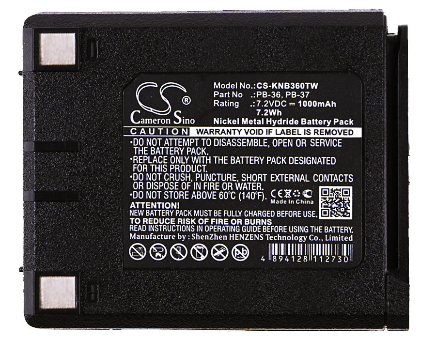 CS-KNB360TW : Battery for Kenwood TK-235A, TK-235, TH-235 and others - Replaces KENWOOD PB-36, PB-37 - Image 5